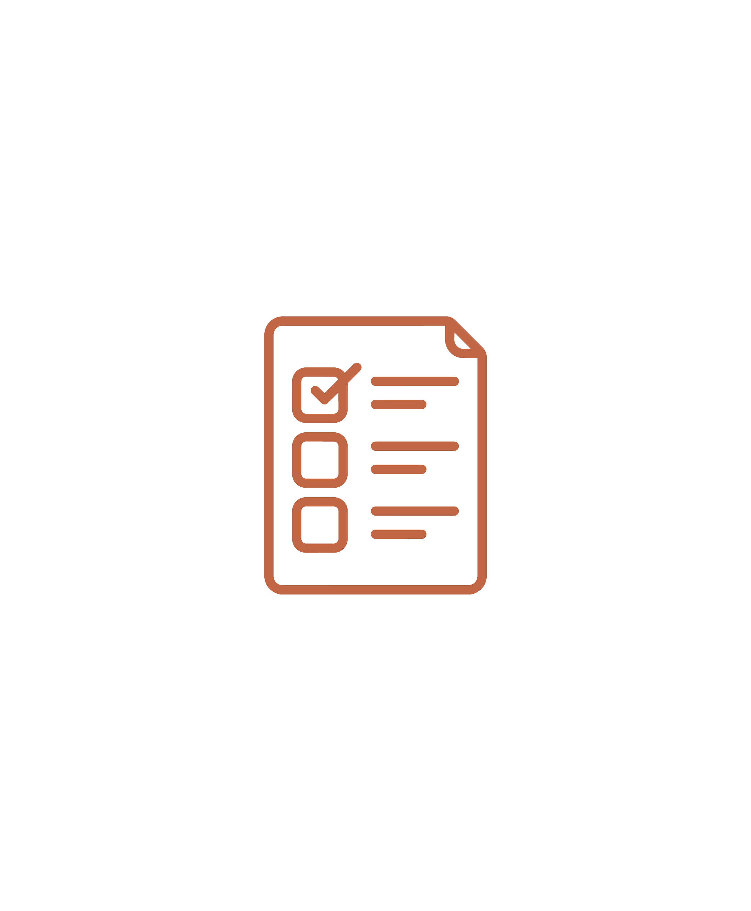 A minimalist line illustration of a checklist with checkmarks, representing shot planning and preparation, by OLA Creative Studio