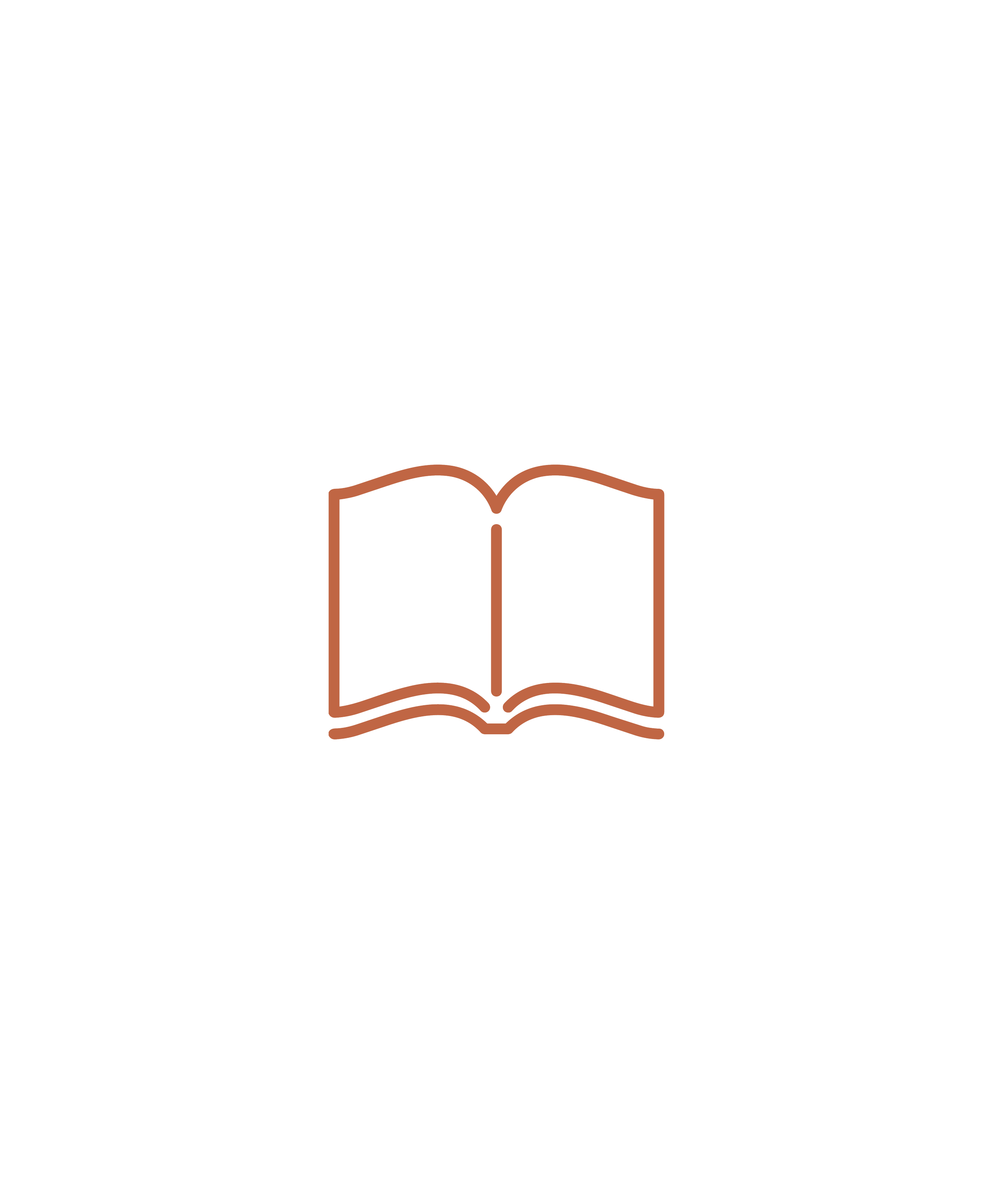 An outlined brown book icon, representing brand guidelines, by OLA Creative Studio