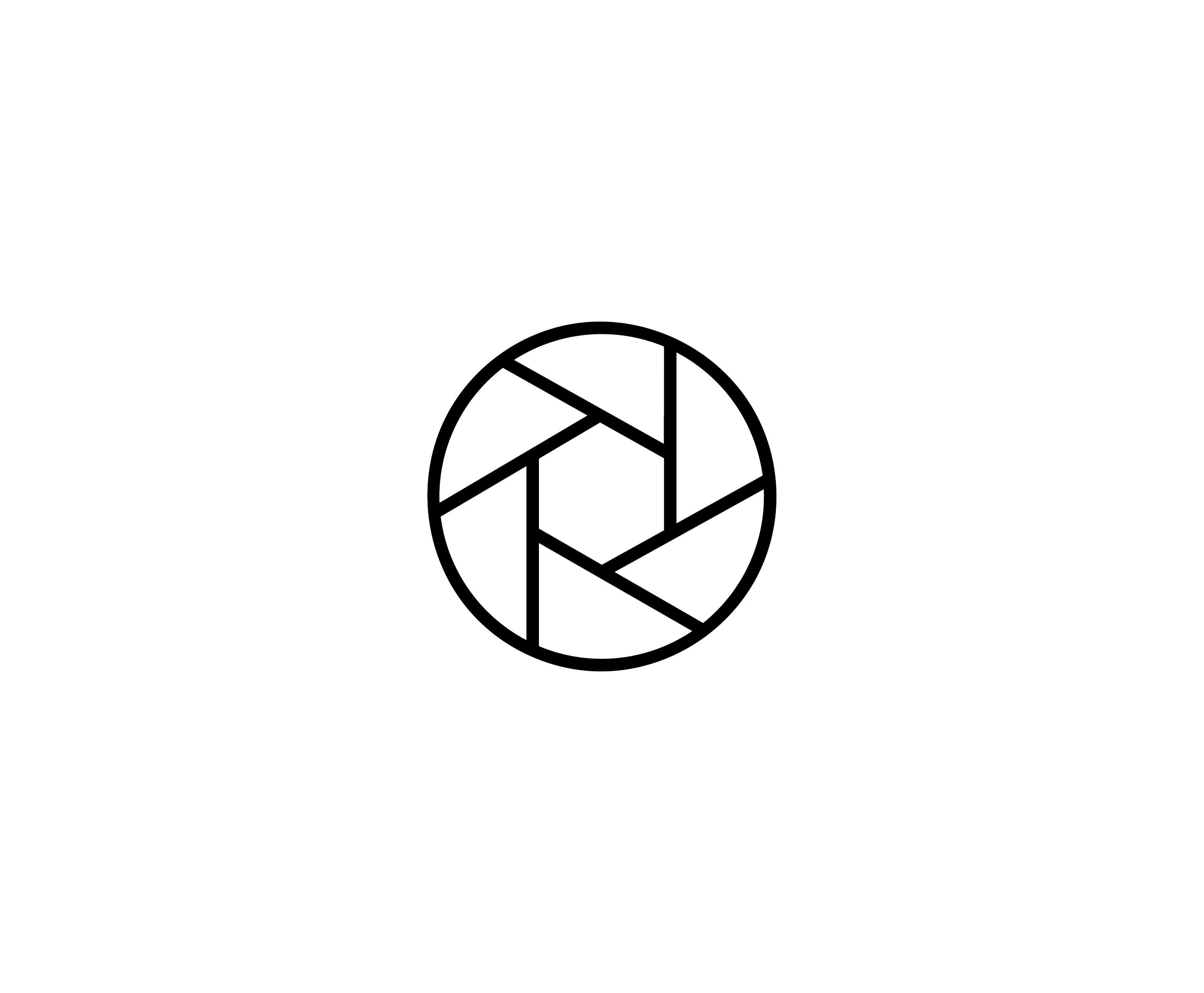A minimalist line drawing of a shutter action, representing creationg, by OLA Creative Studio