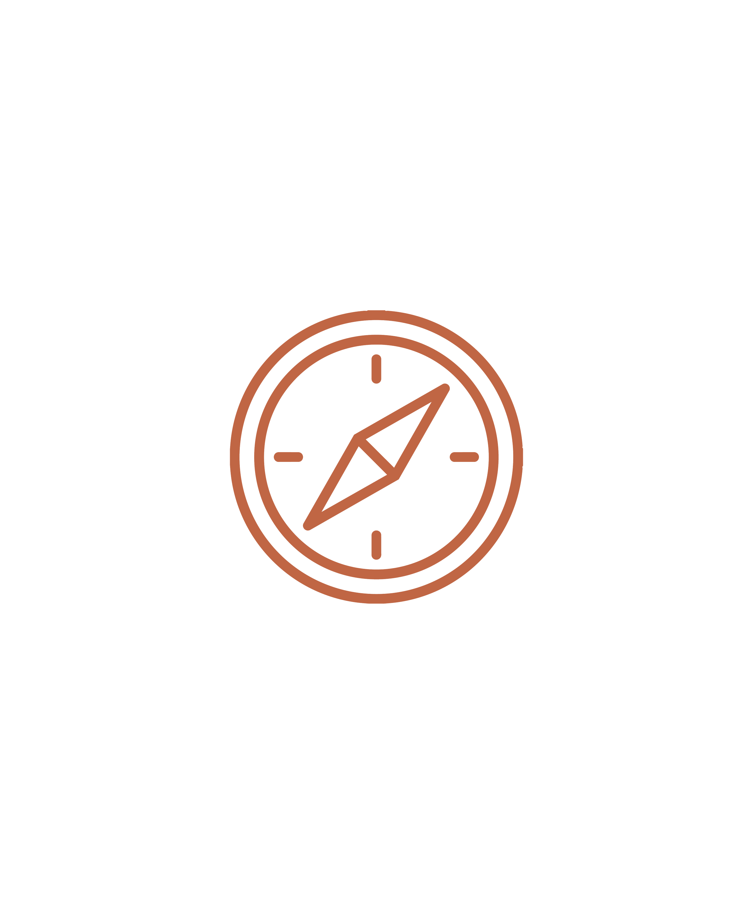 An outlined clock and compass icon representing timing and scheduling, by OLA Creative Studio