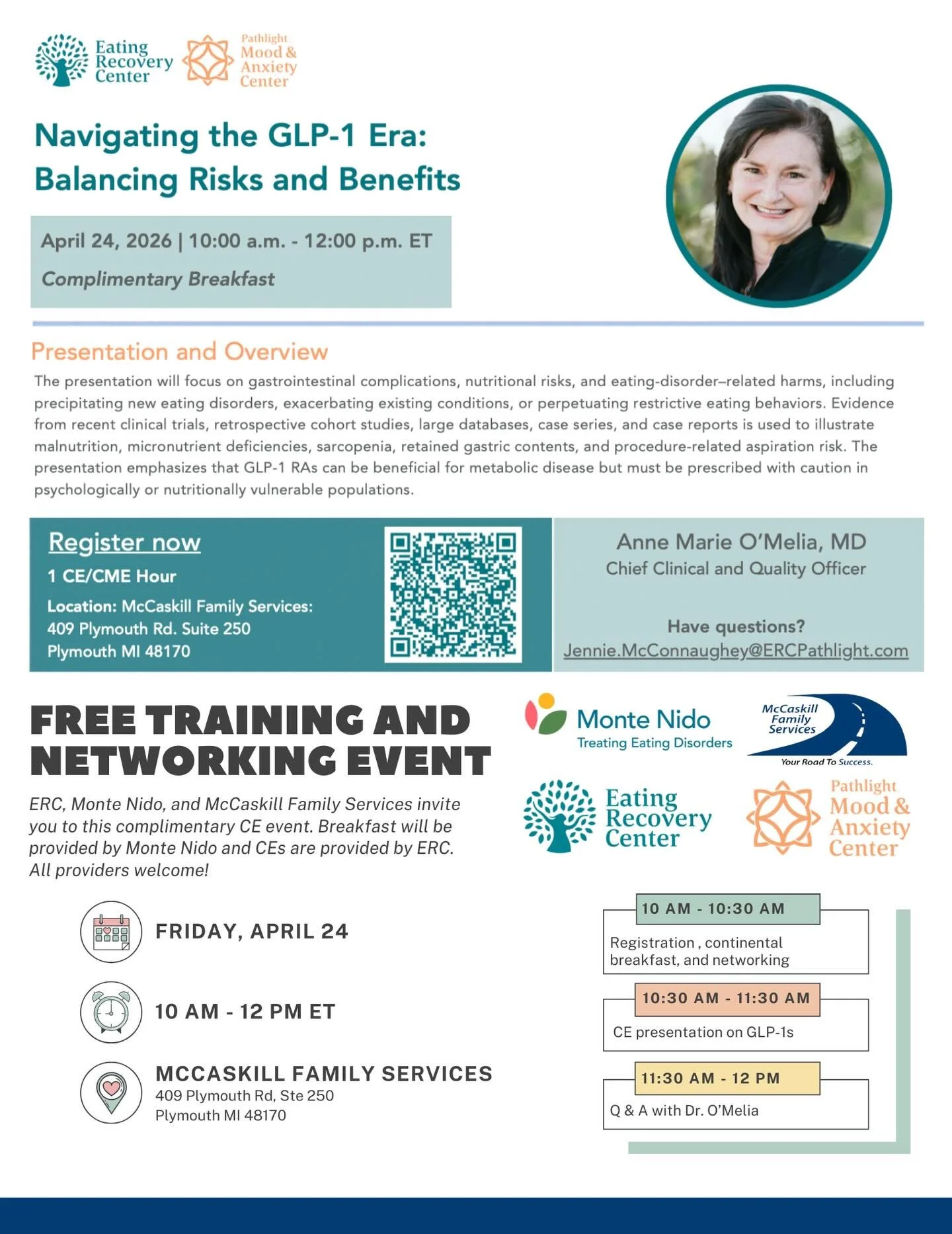Detroit/Ann Arbor area ED providers (and those looking to learn), @eatingrecovery is hosting a training and networking event in our Plymouth, MI office next month and we&rsquo;d love to see you there! The focus will be on GLP-1s and considerations in