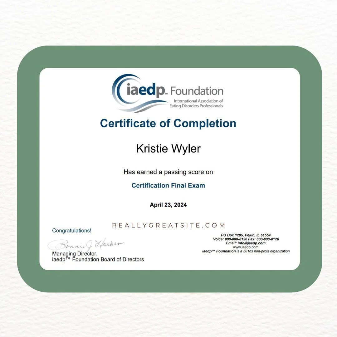 I&rsquo;m so excited!!! I&rsquo;ve been working for two years for my next level of eating disorder certification and I am now SO CLOSE!! #iaedpfoundation #cedscertification #phew