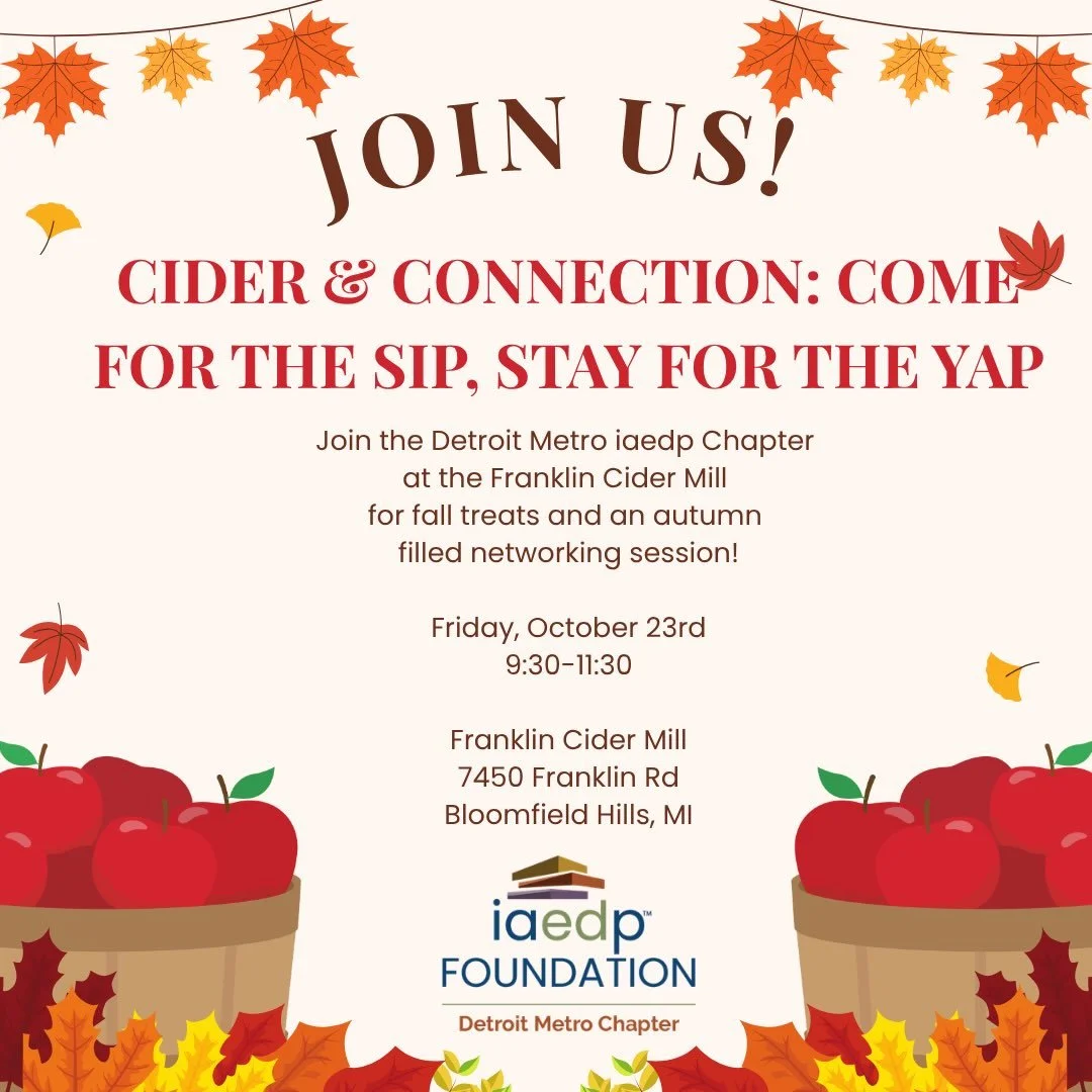 Michigan eating disorder providers! We would love to see you Friday, October 23 to celebrate the official relaunch of the Detroit Metro iaedp Chapter. Looking to join iaedp? Reach out and we would love to answer any questions!
#eatingdisorderrecovery