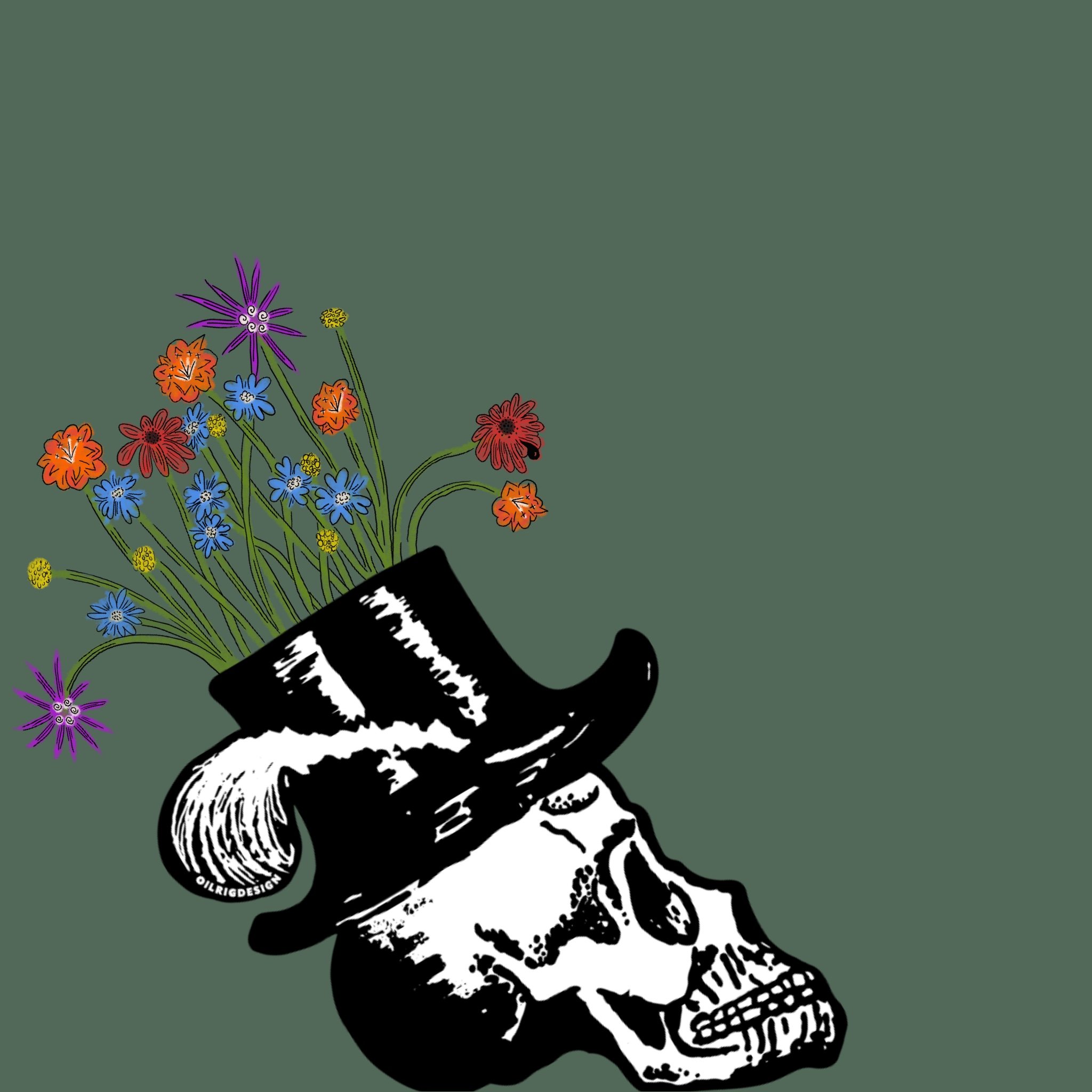 Garden Party Skull Green Background.JPG