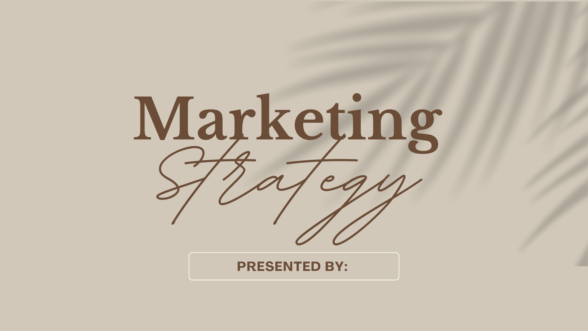 Marketing Strategy Template