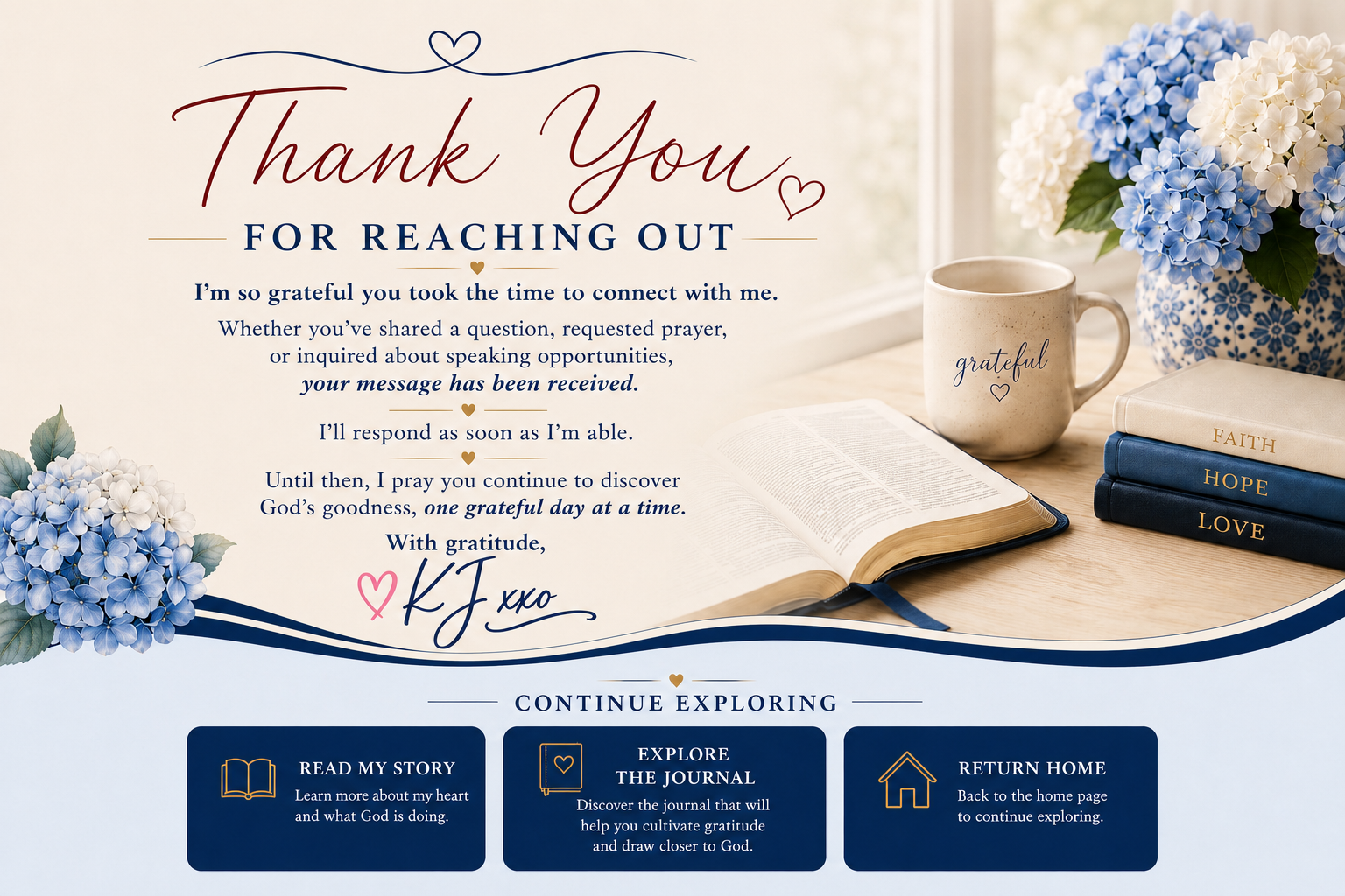 Thank you for reaching out to Kelley Cain. Your message has been received, and you’ll hear back soon.