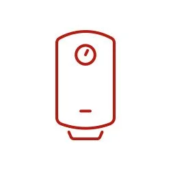 Simple line drawing of a water heater.