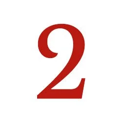 Number 2 in red on a white background