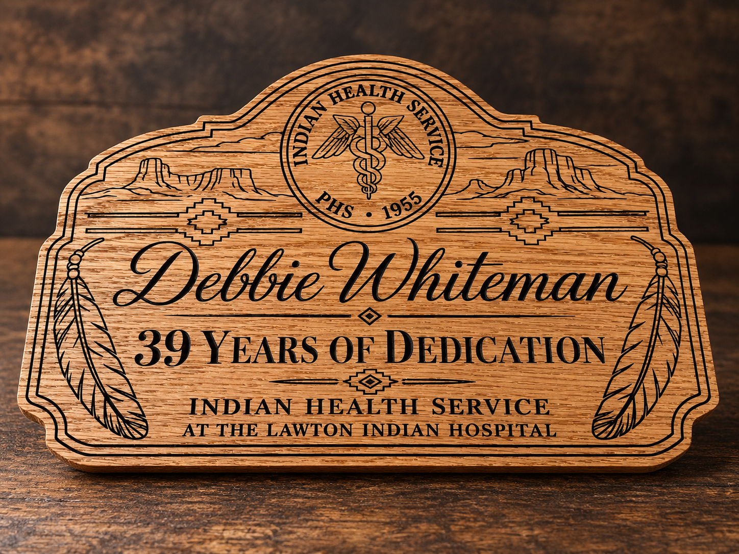 Custom dedication plaque honoring Debbie Whiteman