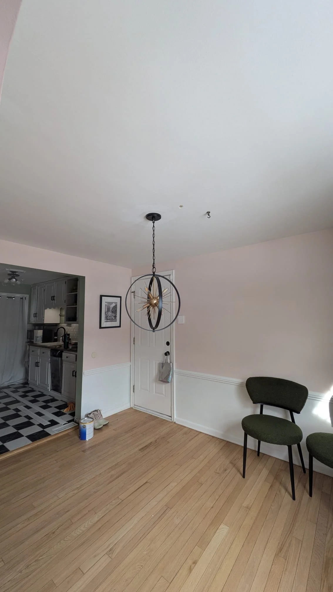 Before (patched & painted ceiling)