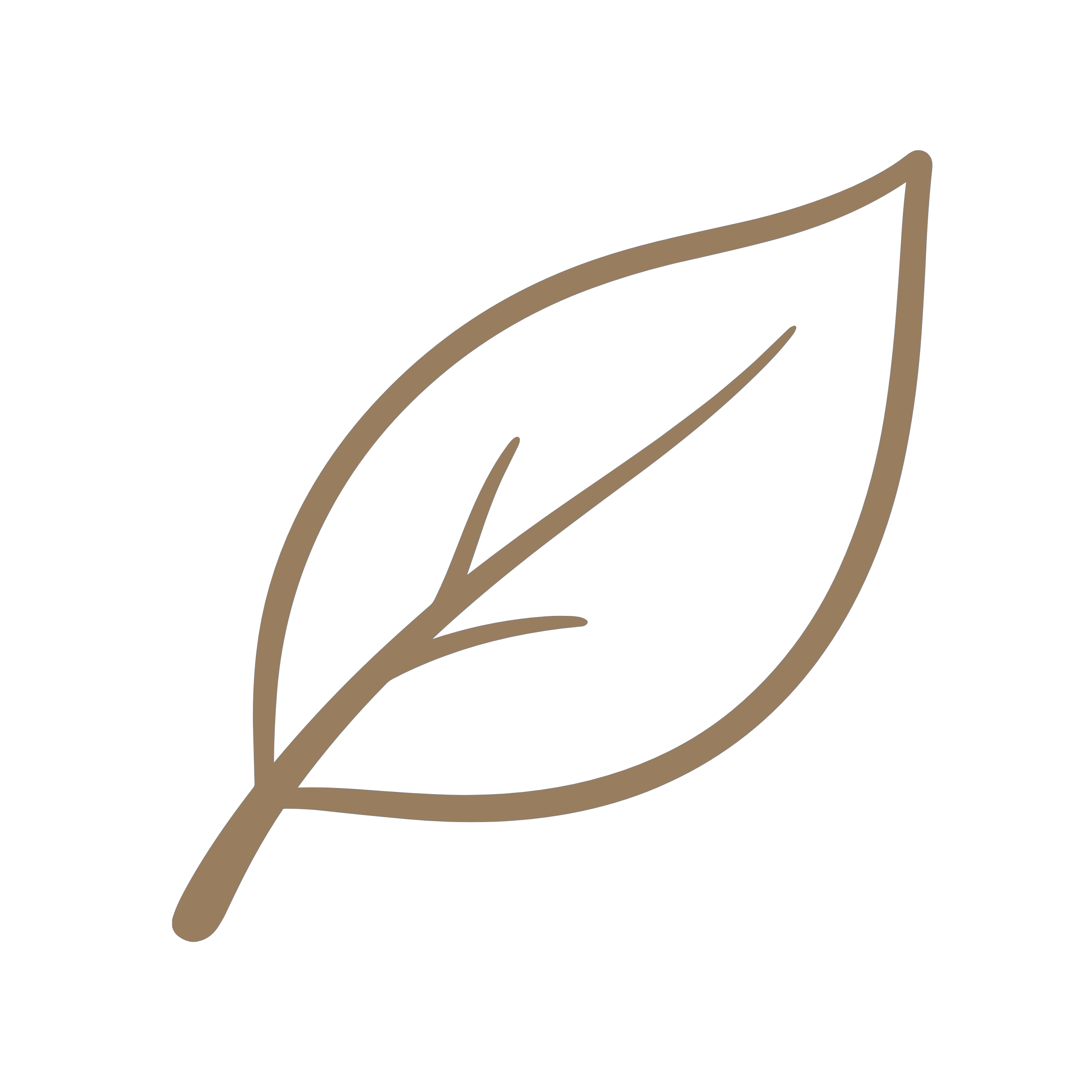 Minimalist logo design featuring a stylized mountain peak in brown with a sweeping curve beneath it, set against a black background.