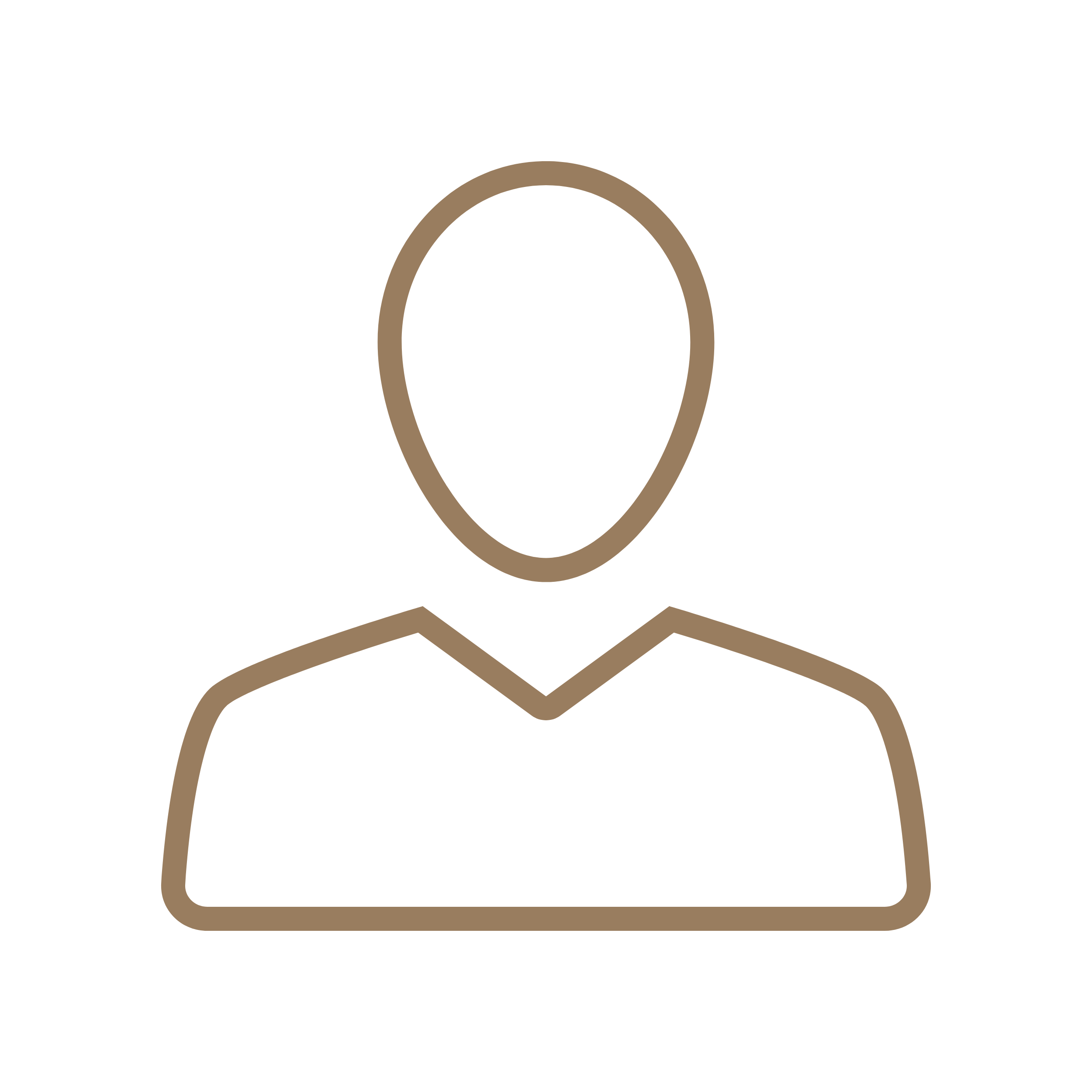 Outline of a person with a magnifying glass over the face.