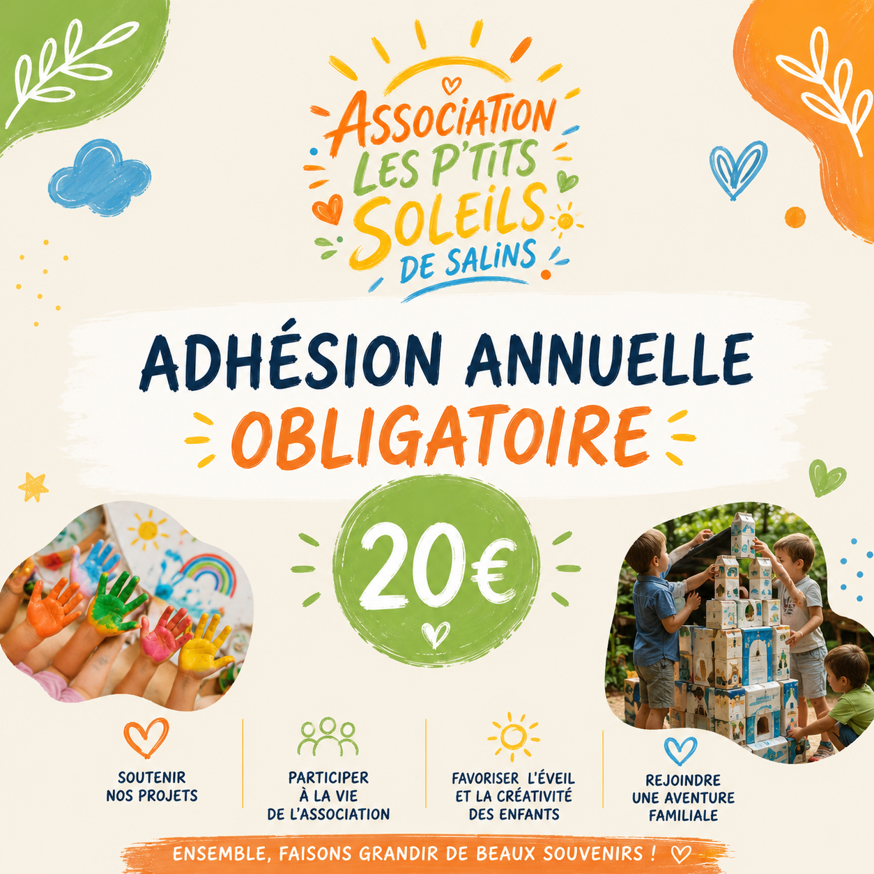 Adhésion annuelle à l'association Les P'tits Soleils de Salins