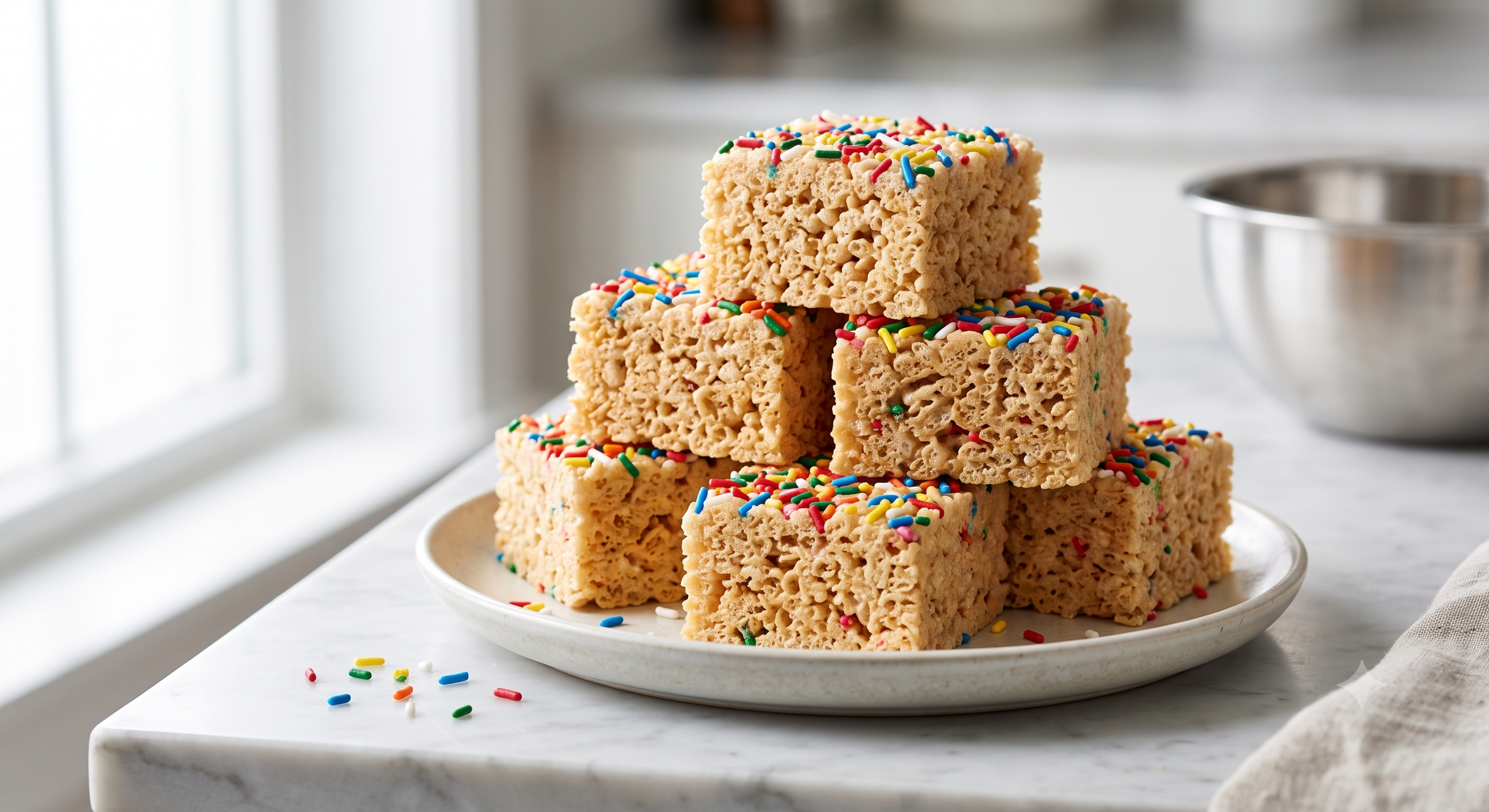 Rice Krispie Treats with sprinkles