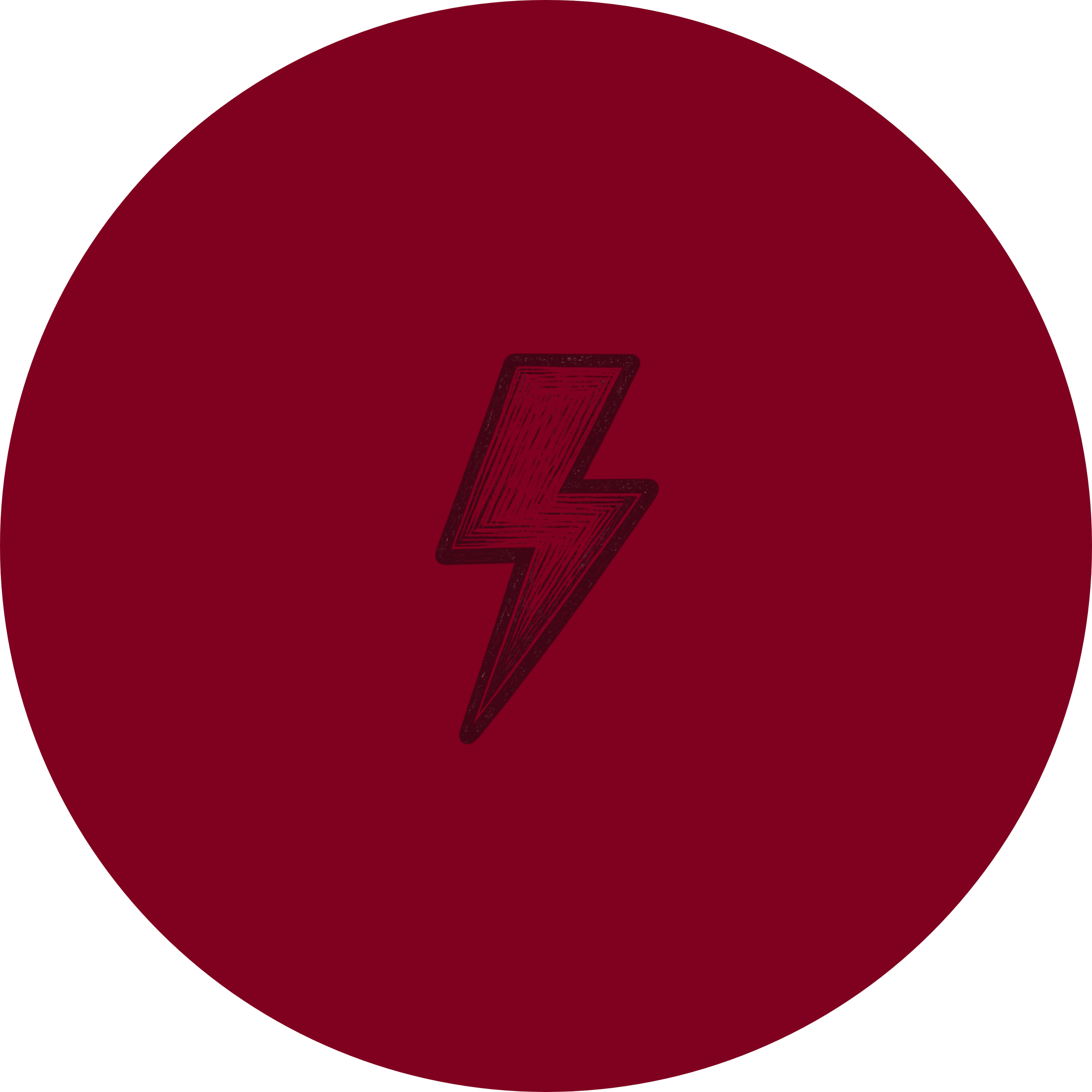 Ein roter Kreis mit einem schwarzen Blitzsymbol in der Mitte.