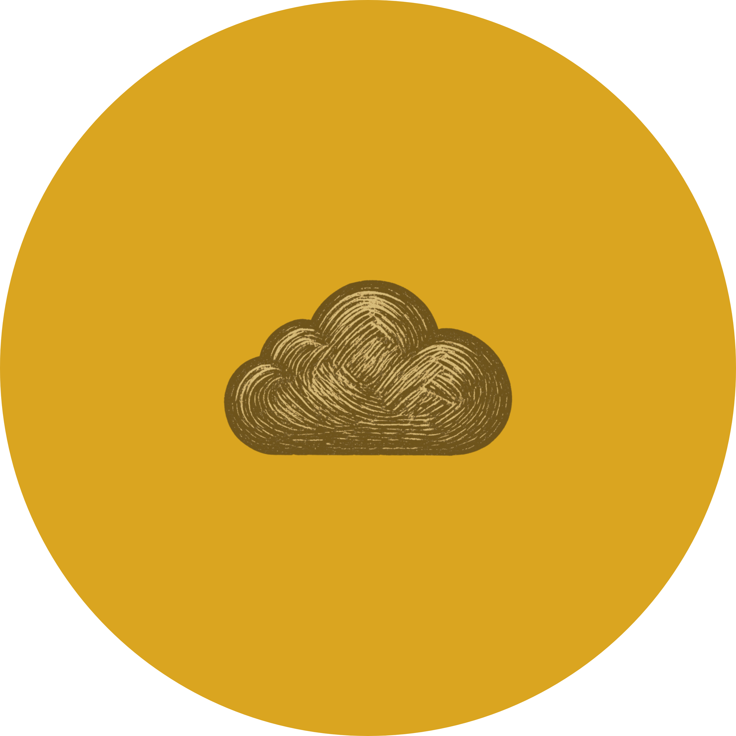 Ein gelber Kreis mit einer stilisierten Illustration von Holzscheiten in der Mitte, die in einer Haufenform angeordnet sind.