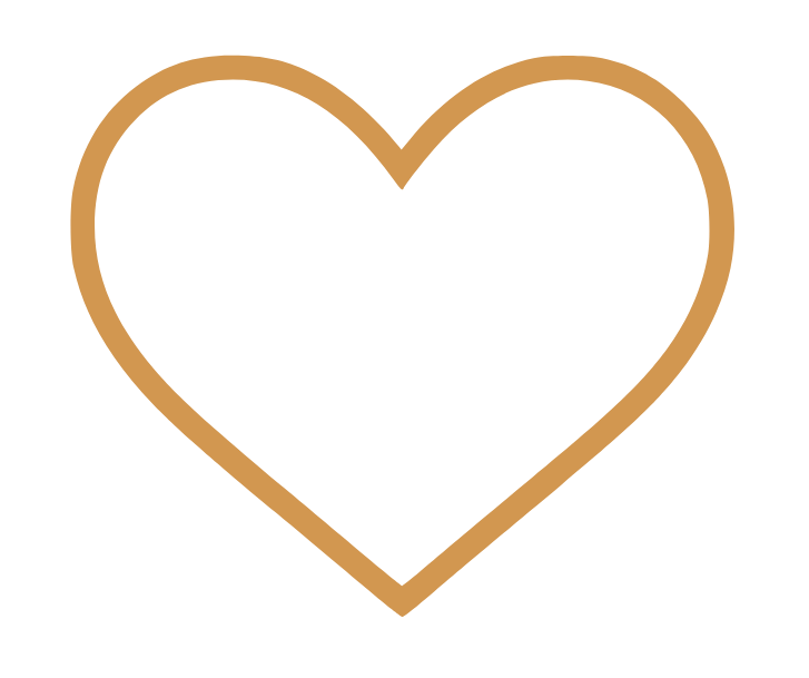 A gold outline of a heart shape on a black background.