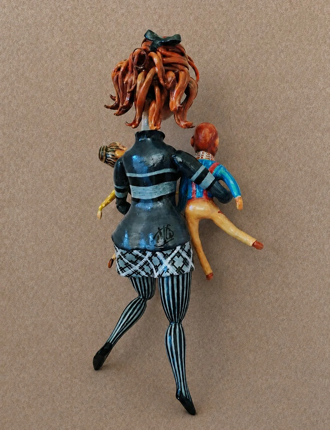 Teen Girl, One-of-a-kind mixed-media figurative wall sculpture by Natalia Chebotar, Pretty Girl Collection