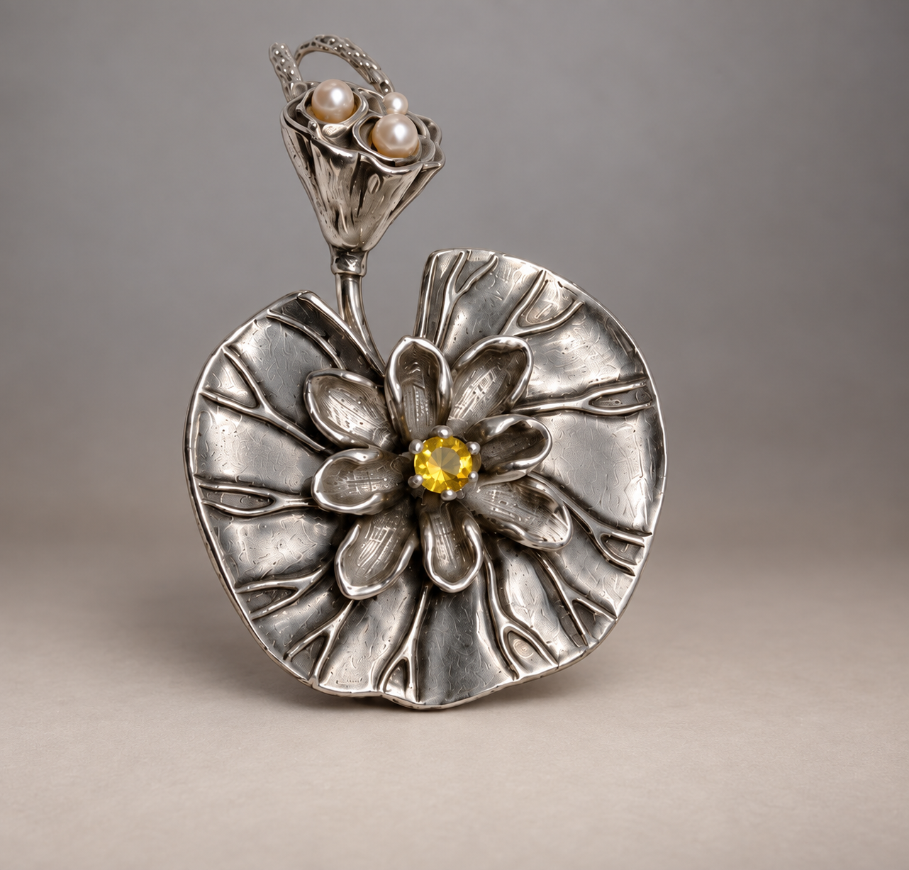 SSterling Silver Pendant ‘Lotus Bloom’ by Natalia Chebotar