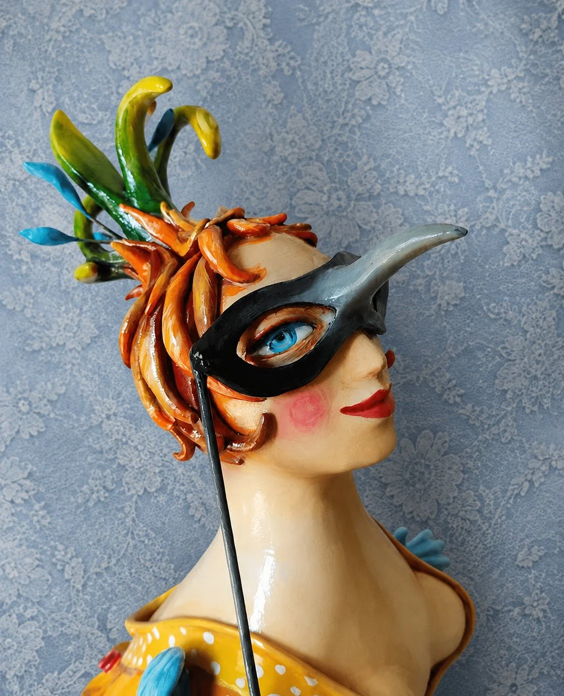 Carnival, One-of-a-kind mixed-media figurative freestanding sculpture by Natalia Chebotar, Ladies and 
Gentlemen Collection