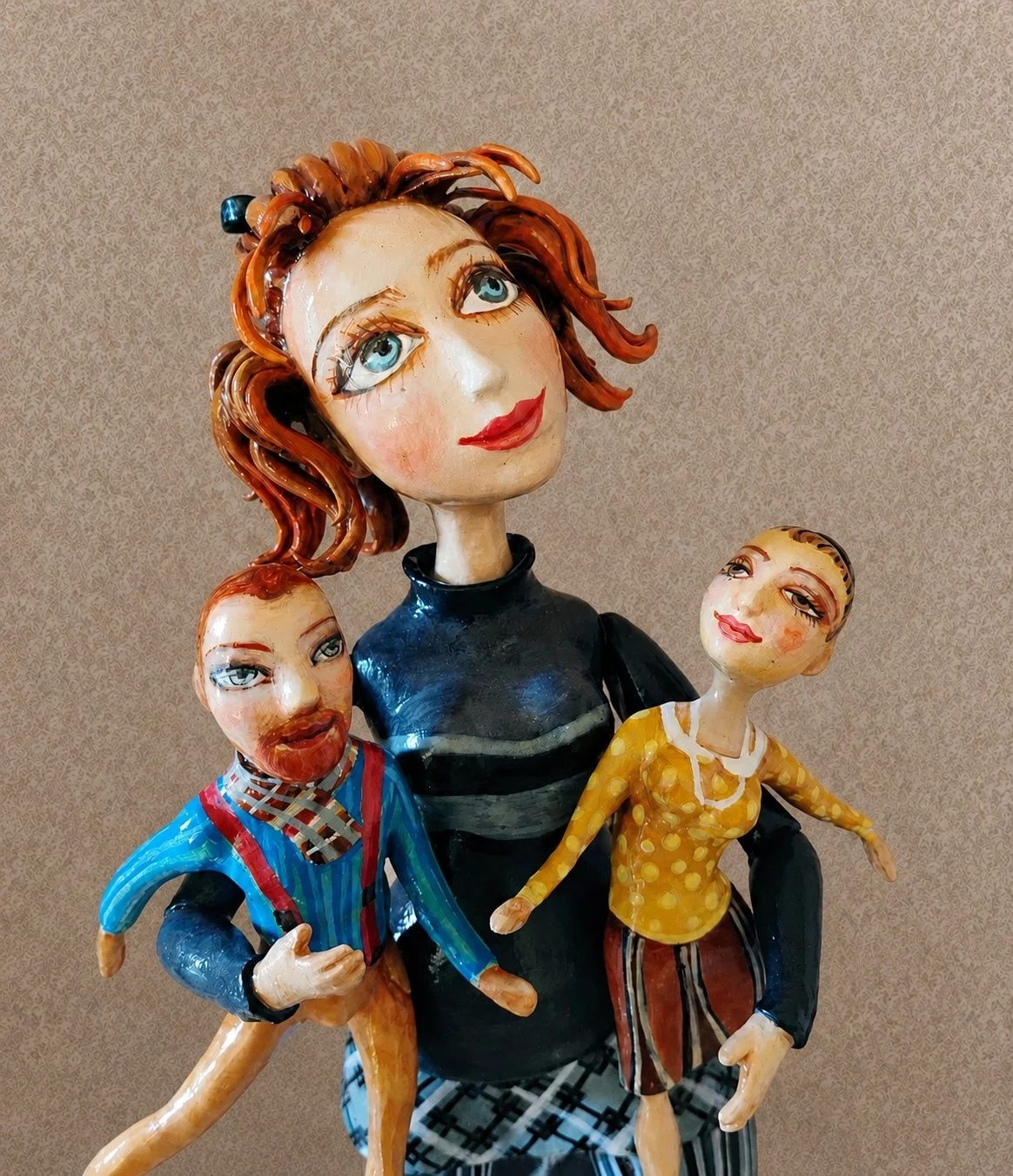 Teen Girl, One-of-a-kind mixed-media figurative wall sculpture by Natalia Chebotar, Pretty Girl Collection
