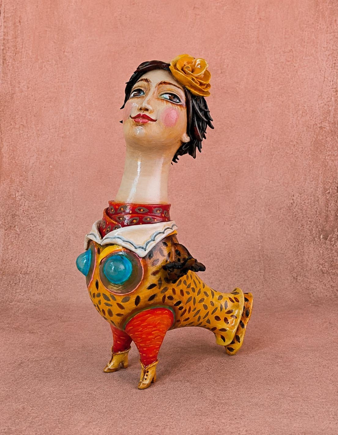 Mazy, One-of-a-kind mixed-media figurative freestanding sculpture by Natalia Chebotar, Ladies and 
Gentlemen Collection
