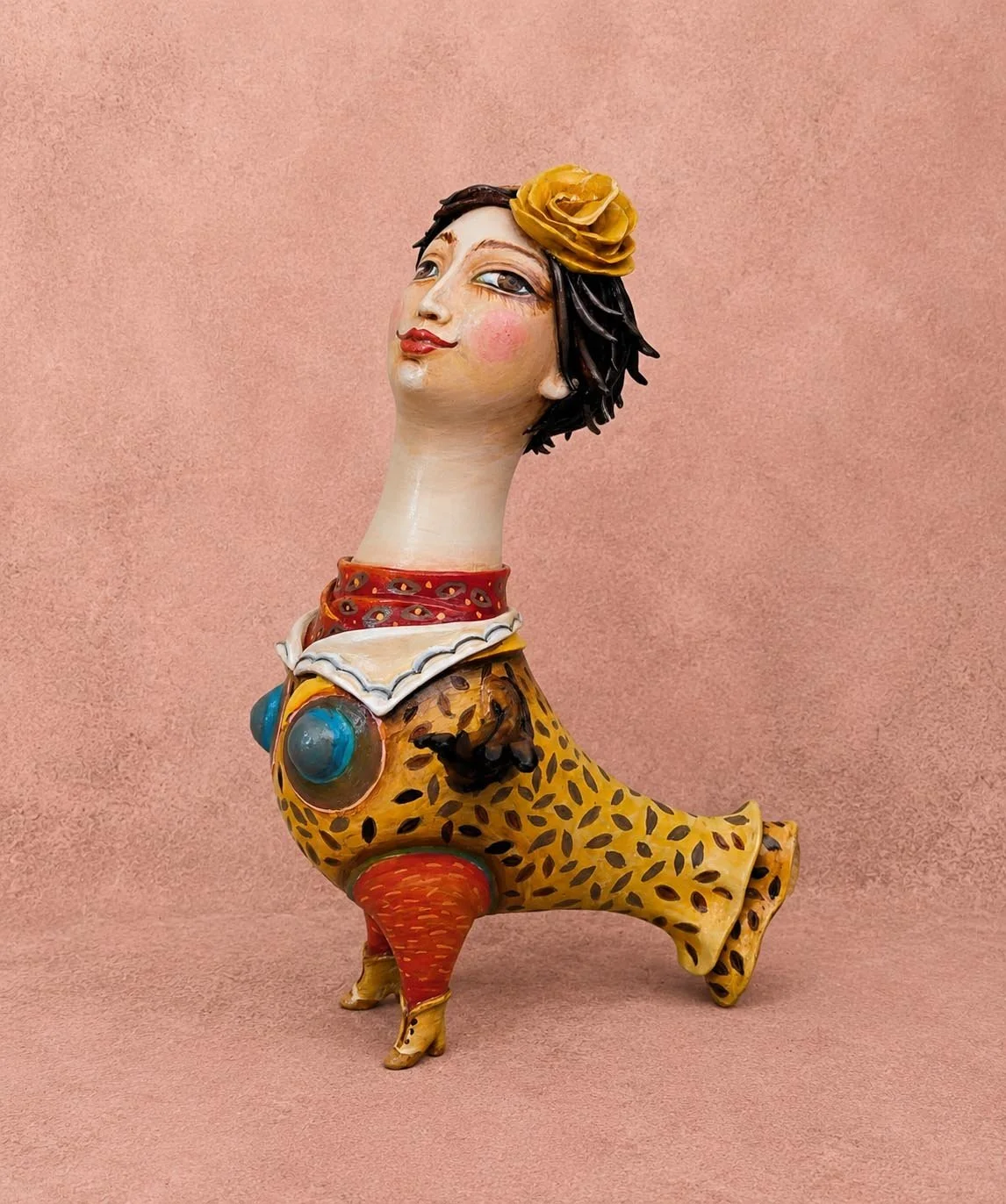 Mazy, One-of-a-kind mixed-media figurative freestanding sculpture by Natalia Chebotar, Ladies and 
Gentlemen Collection

