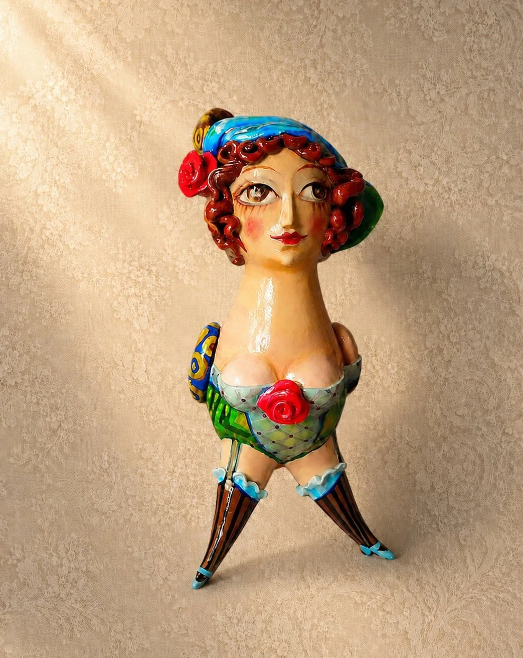 The Bird, One-of-a-kind mixed-media figurative freestanding sculpture by Natalia Chebotar, Ladies and 
Gentlemen Collection
