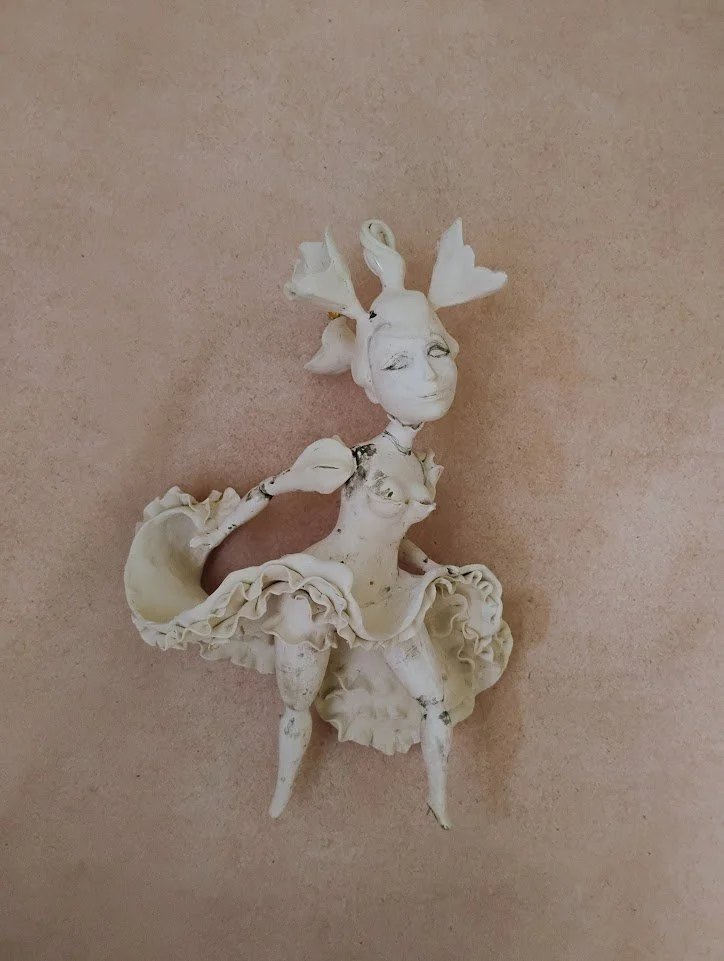 One-of-a-kind mixed-media figurative wall sculpture by Natalia Chebotar
