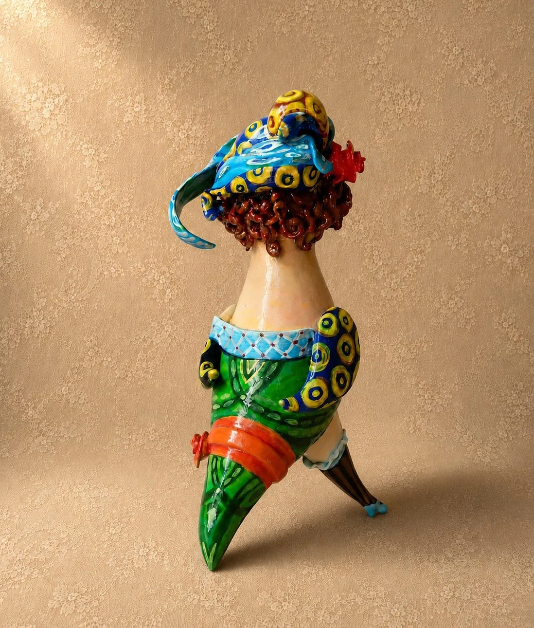 The Bird, One-of-a-kind mixed-media figurative freestanding sculpture by Natalia Chebotar, Ladies and Gentlemen Collection