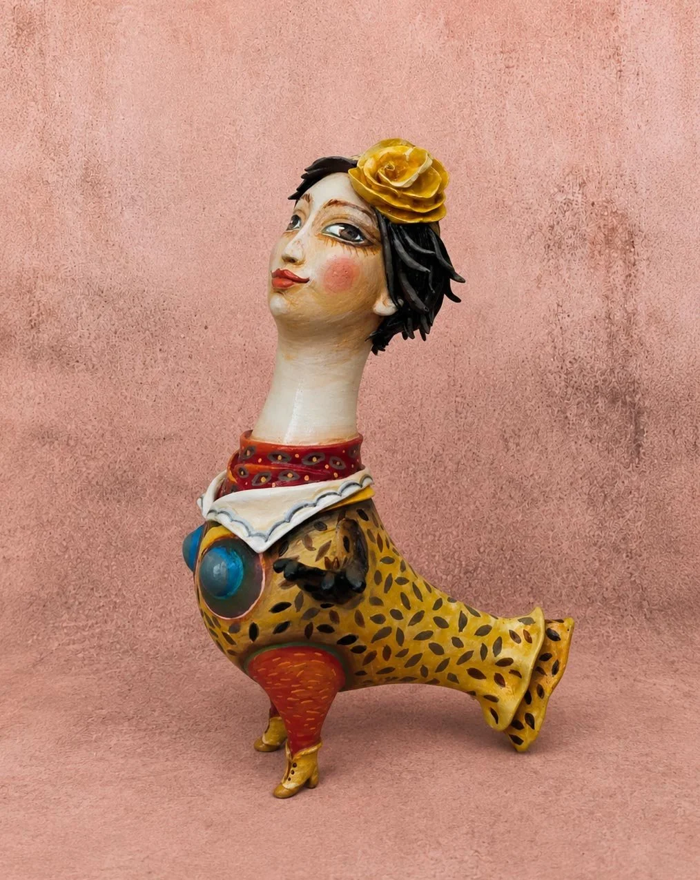 Mazy, One-of-a-kind mixed-media figurative freestanding sculpture by Natalia Chebotar, Ladies and 
Gentlemen Collection

