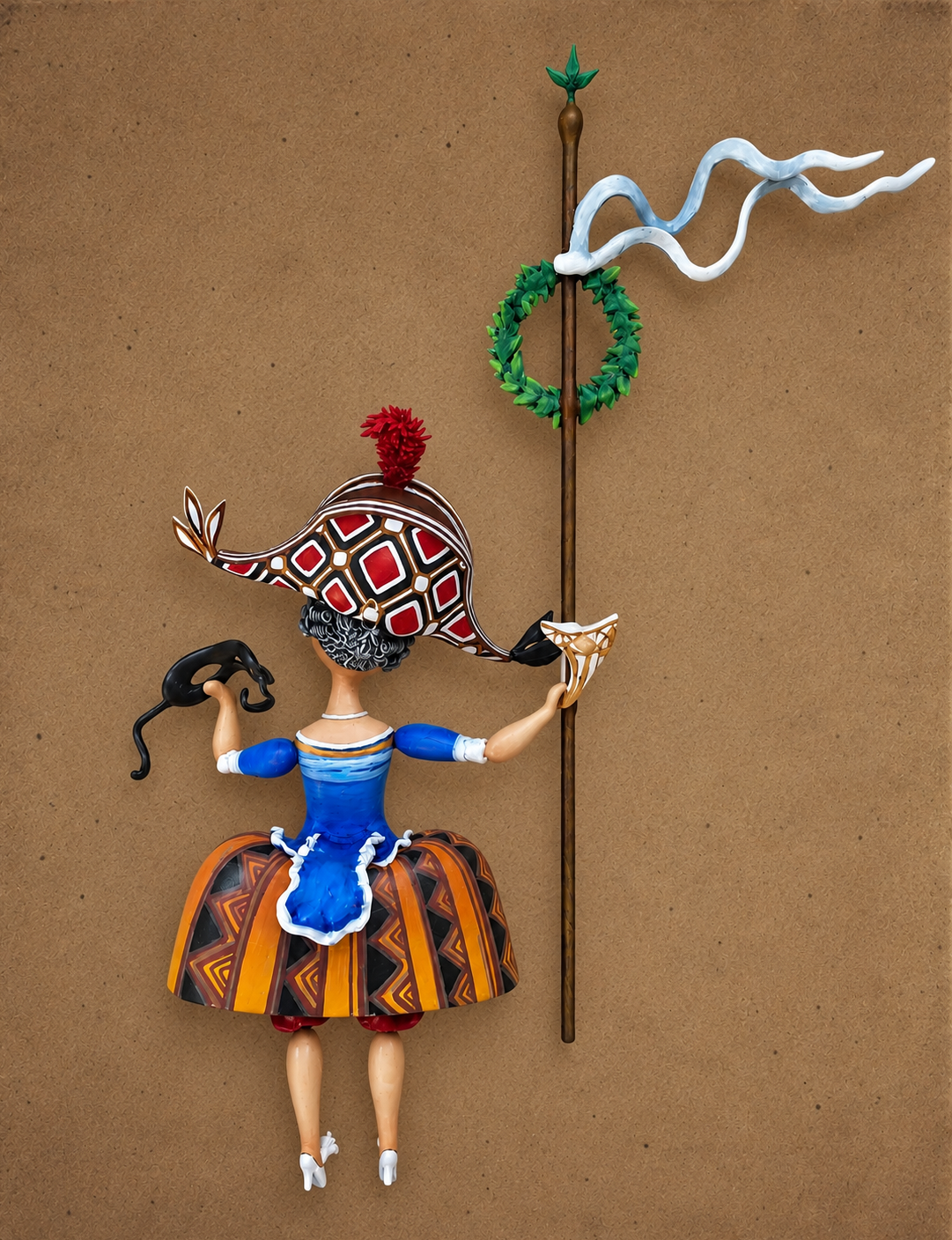 La Franceschina, One-of-a-kind mixed-media figurative wall sculpture by Natalia Chebotar, Dell'Arte Collection