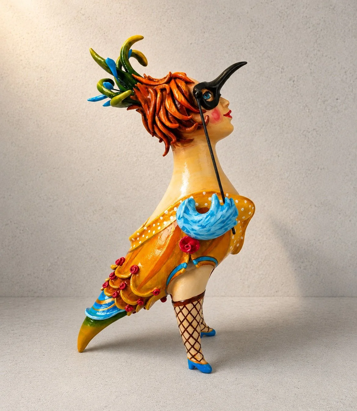 Carnival, One-of-a-kind mixed-media figurative freestanding sculpture by Natalia Chebotar, Ladies and 
Gentlemen Collection
