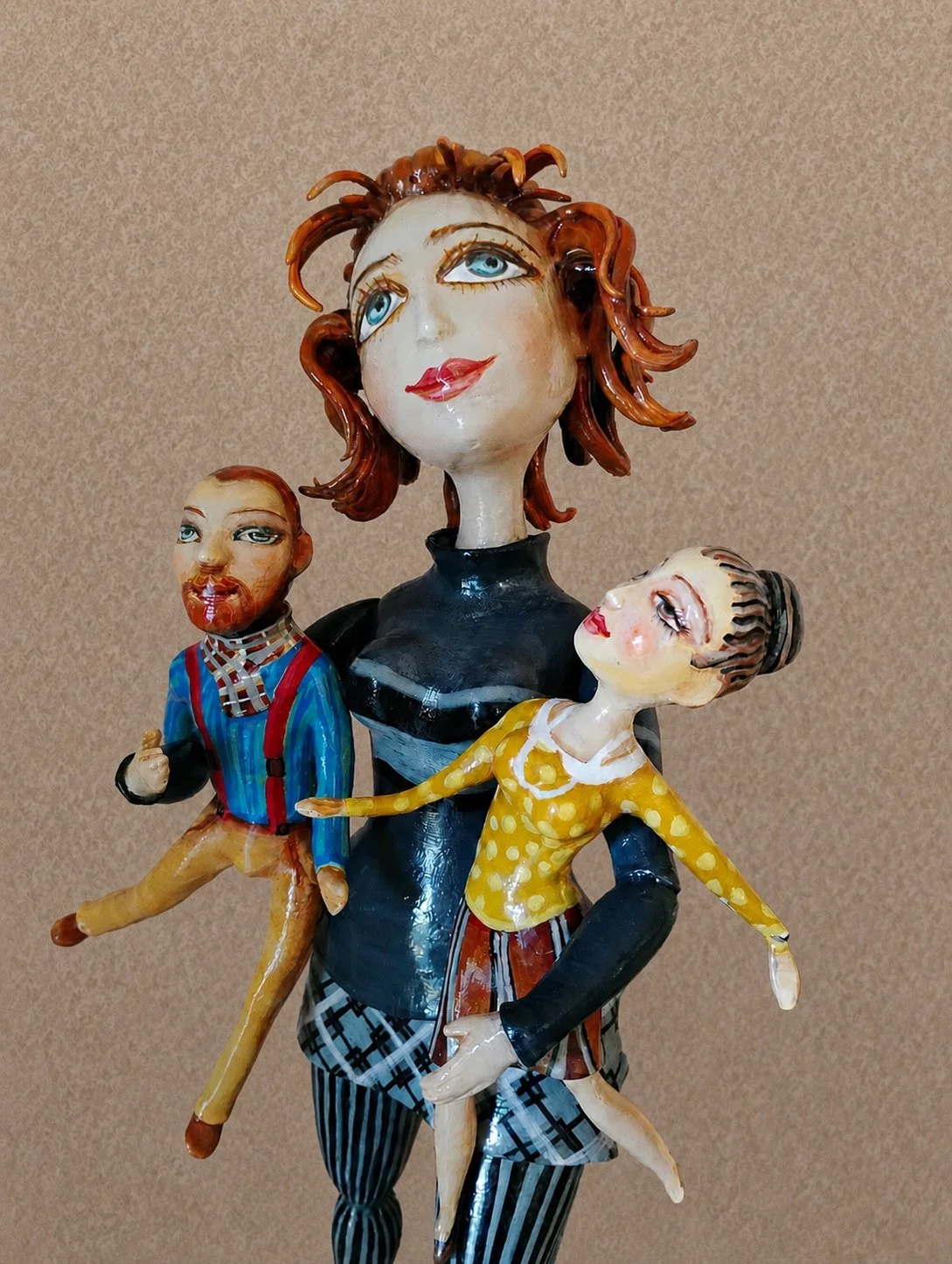 Teen Girl, One-of-a-kind mixed-media figurative wall sculpture by Natalia Chebotar, Pretty Girl Collection