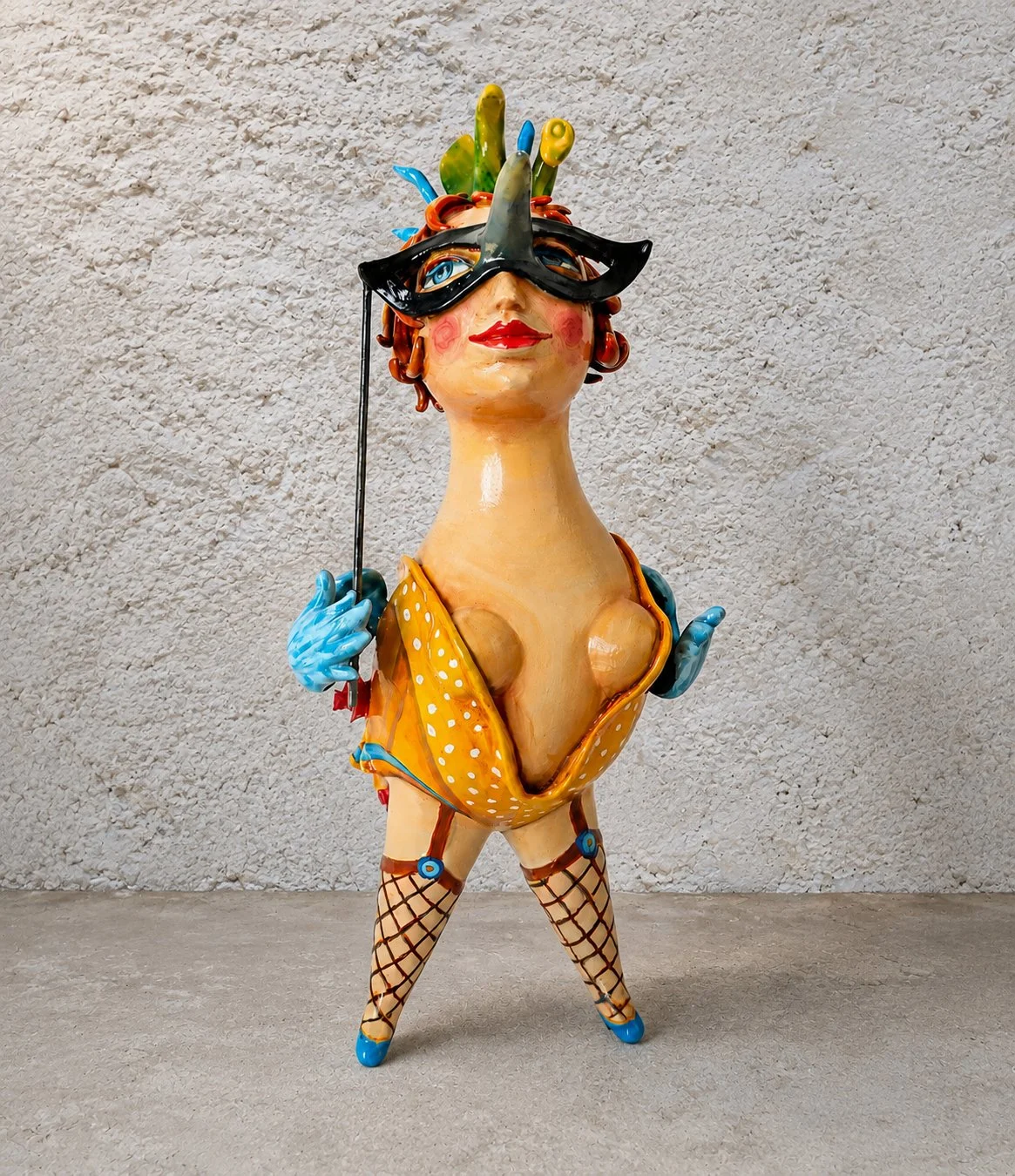 Carnival, One-of-a-kind mixed-media figurative freestanding sculpture by Natalia Chebotar, Ladies and 
Gentlemen Collection
