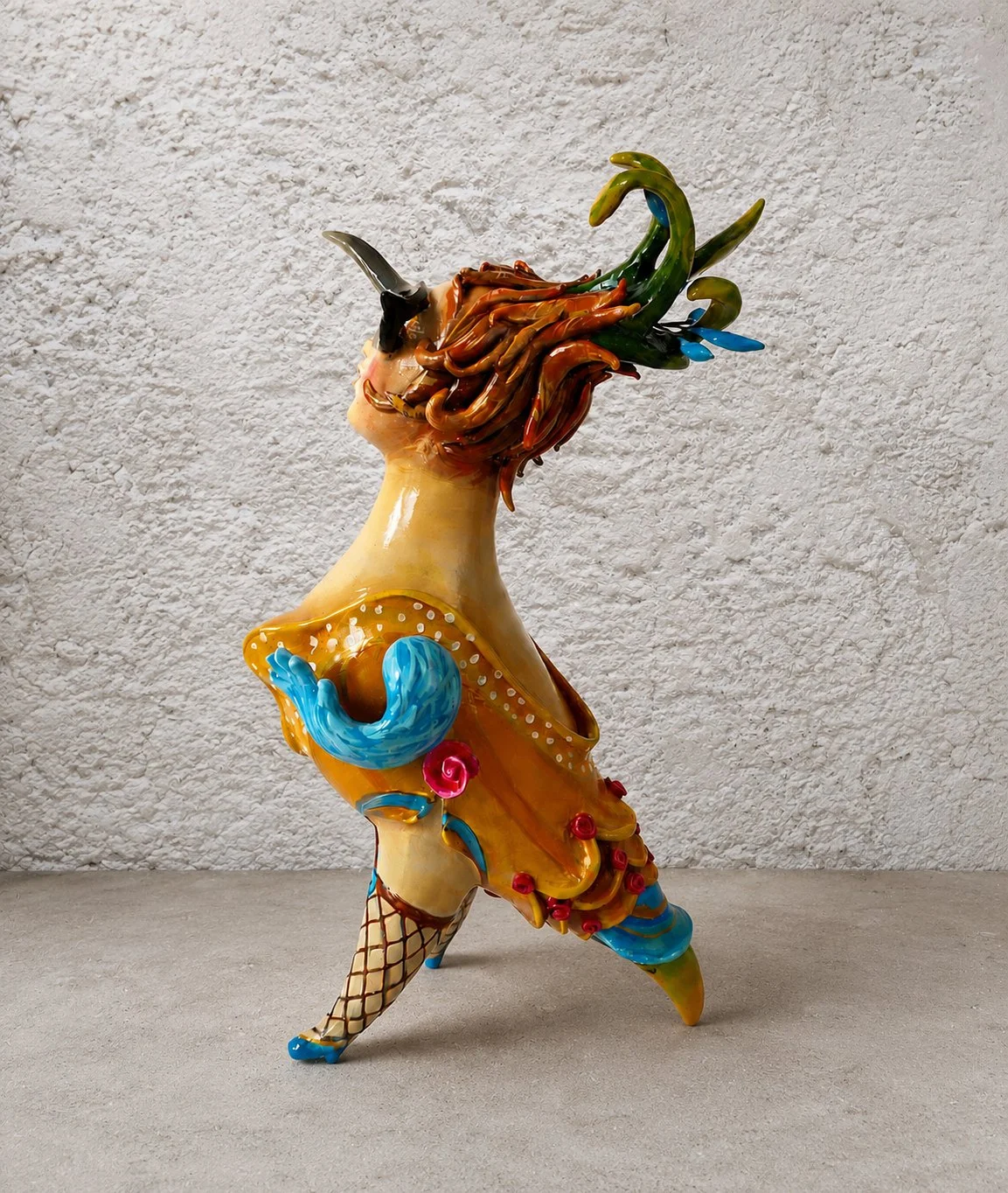 Carnival, One-of-a-kind mixed-media figurative freestanding sculpture by Natalia Chebotar, Ladies and 
Gentlemen Collection
