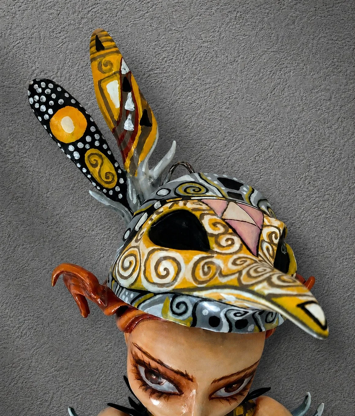 Pretty Girl, One-of-a-kind mixed-media figurative wall sculpture by Natalia Chebotar, Pretty Girl Collection