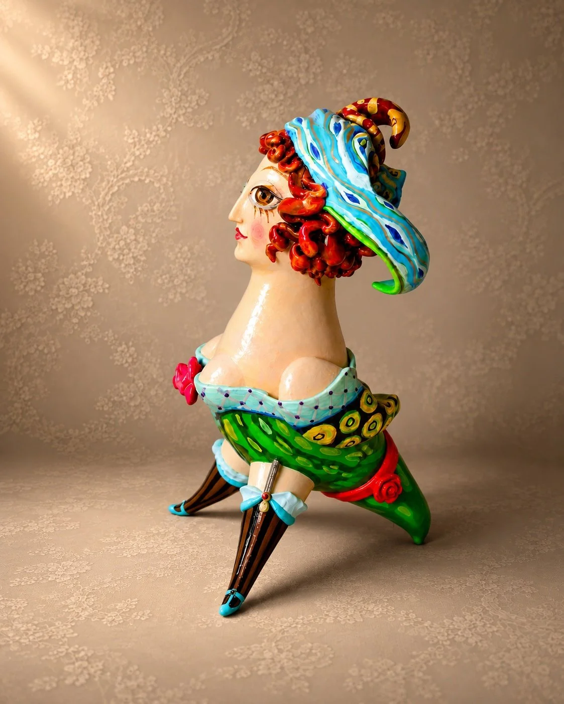 The Bird, One-of-a-kind mixed-media figurative freestanding sculpture by Natalia Chebotar, Ladies and Gentlemen Collection