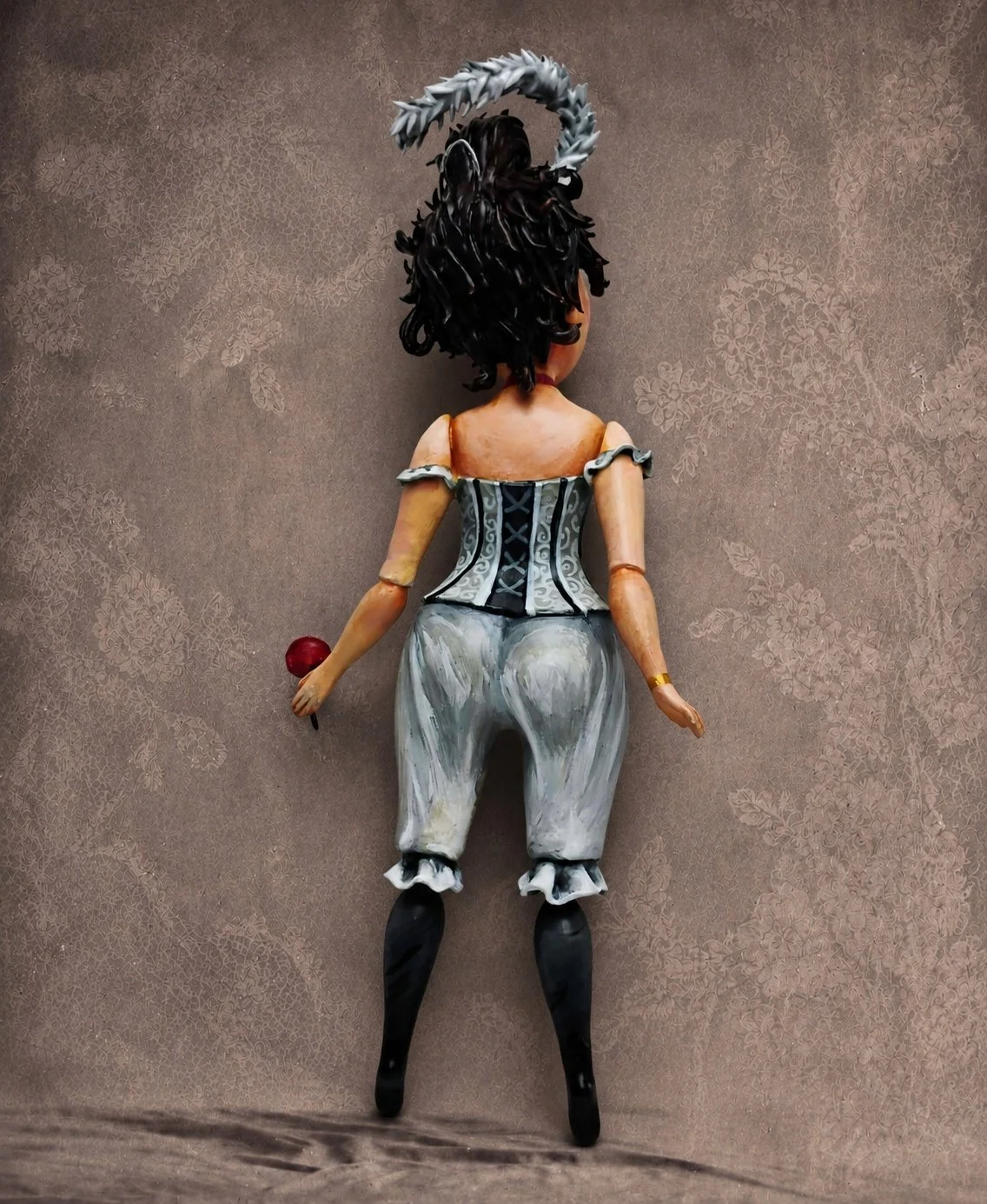Bettie, One-of-a-kind mixed-media figurative wall sculpture by Natalia Chebotar, Cabaret Collection