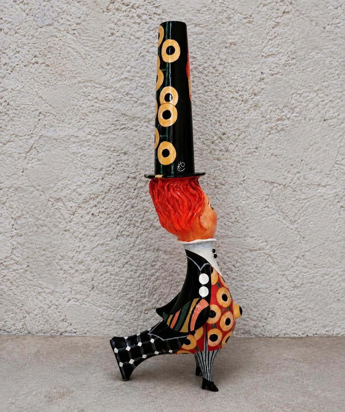 Do You Like Brahms? One-of-a-kind mixed-media figurative freestanding sculptural vase by Natalia Chebotar