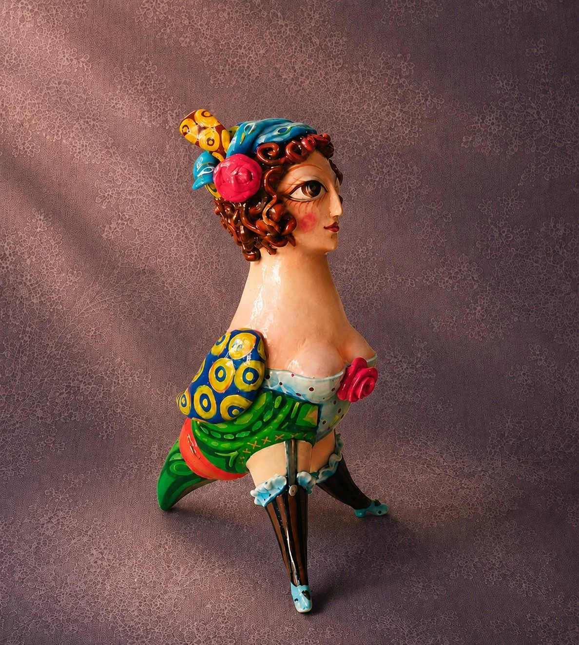 The Bird, One-of-a-kind mixed-media figurative freestanding sculpture by Natalia Chebotar, Ladies and 
Gentlemen Collection
