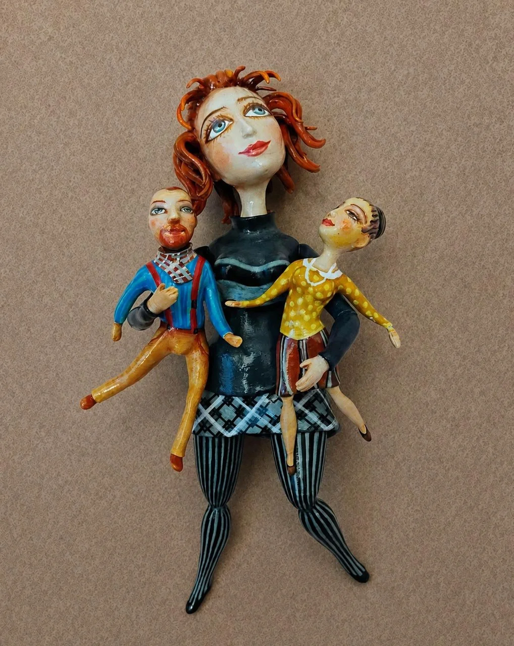 Teen Girl, One-of-a-kind mixed-media figurative wall sculpture by Natalia Chebotar, Pretty Girl Collection