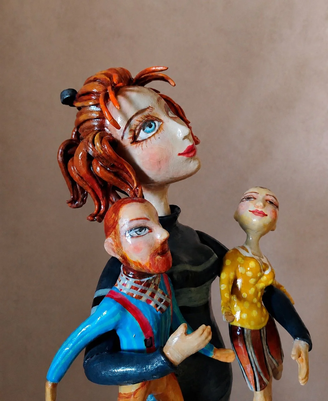 Teen Girl, One-of-a-kind mixed-media figurative wall sculpture by Natalia Chebotar, Pretty Girl Collection