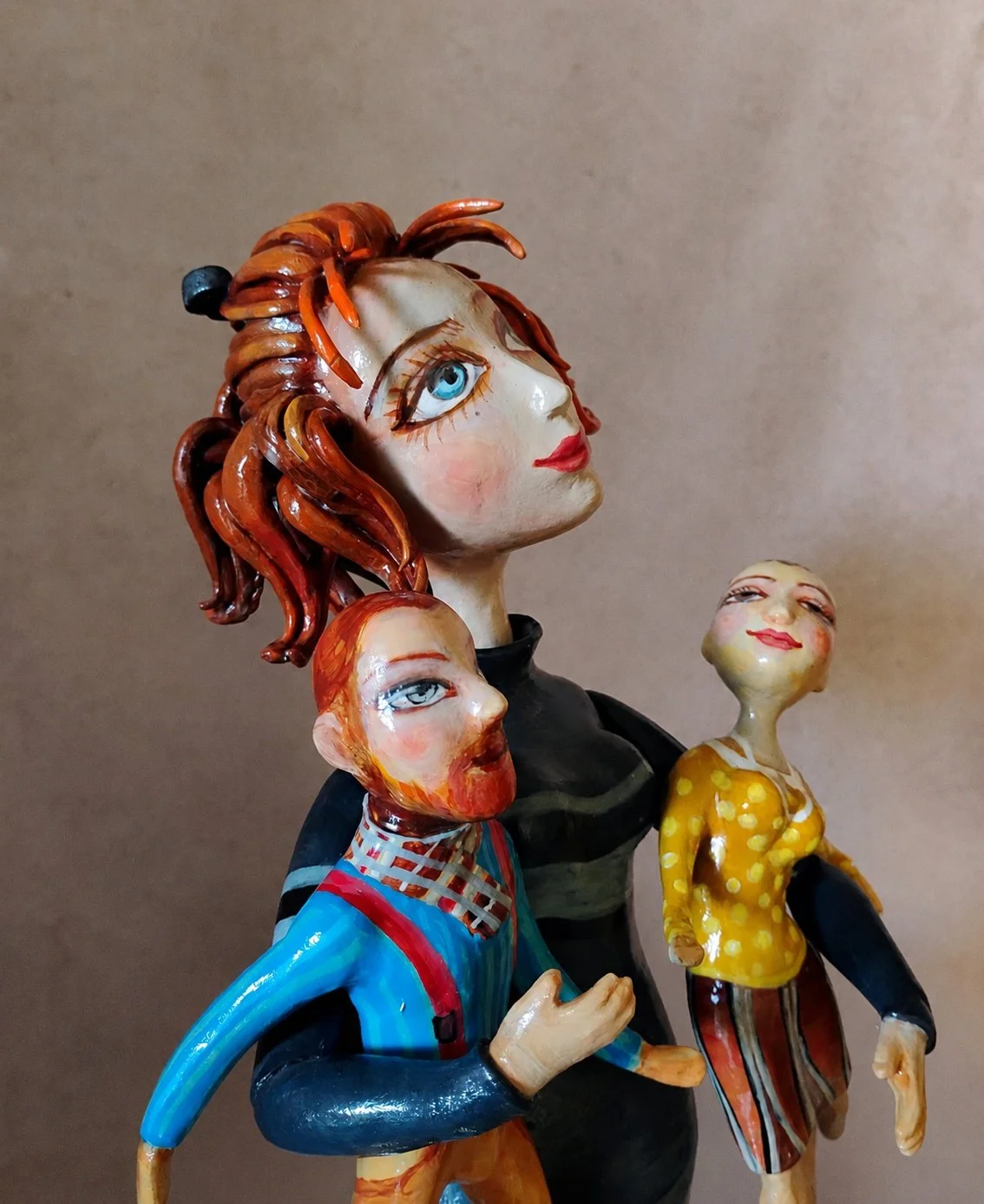 Teen Girl, One-of-a-kind mixed-media figurative wall sculpture by Natalia Chebotar, Pretty Girl Collection