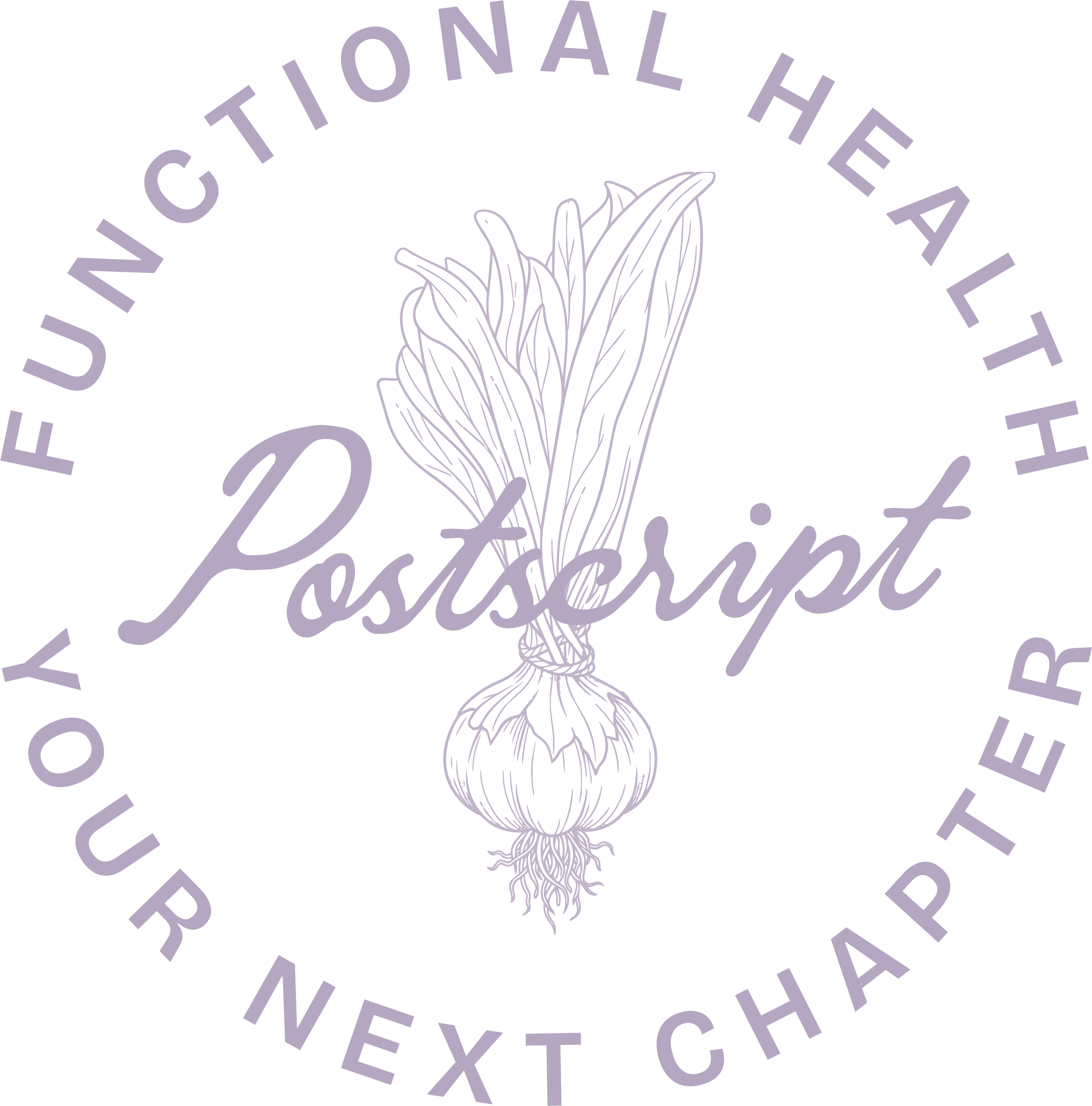 Postscript Functional Health Badge Logo with vegetable illustration