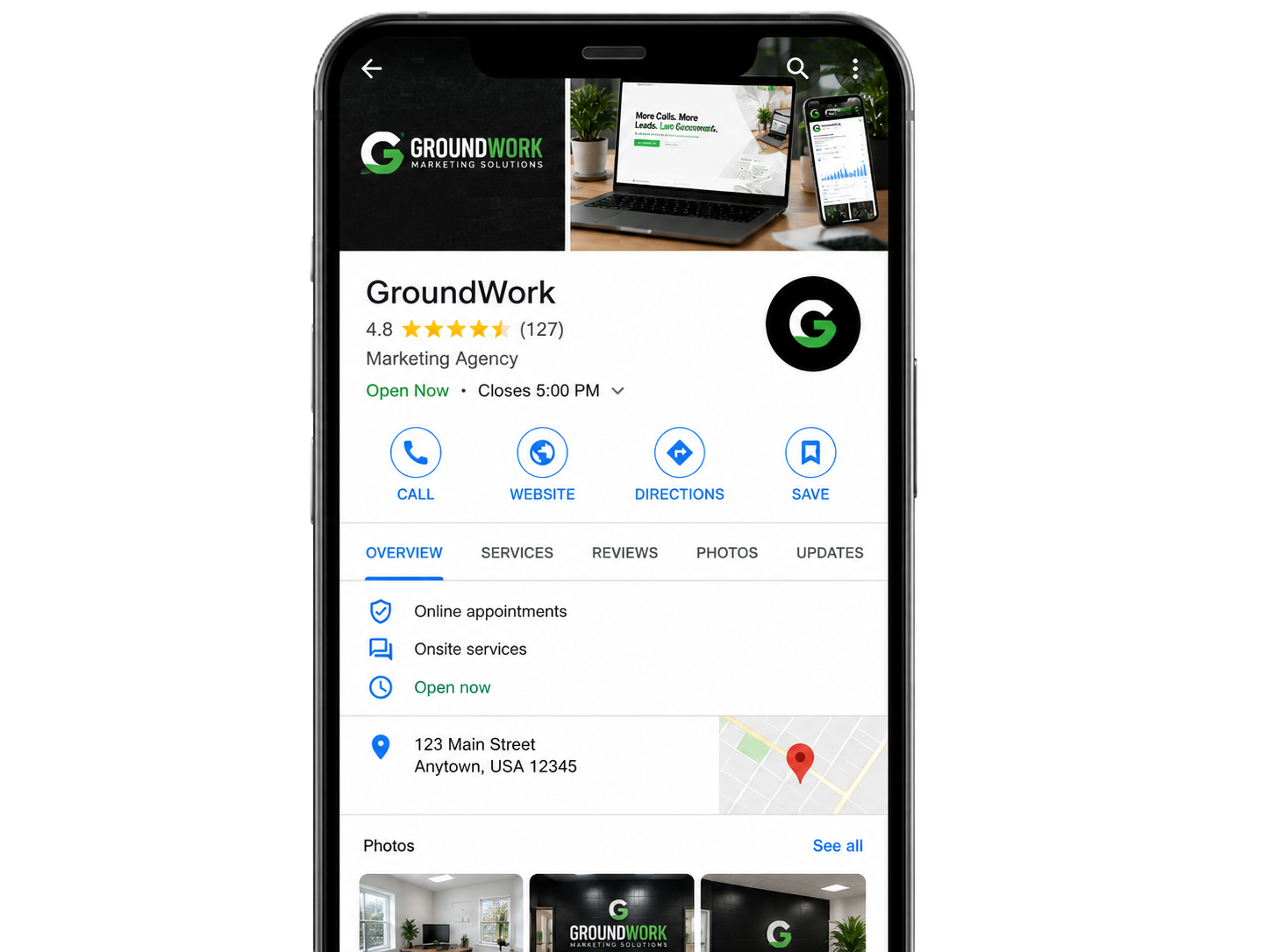 Google Business Profile optimization helping a local contractor rank higher in Google Maps