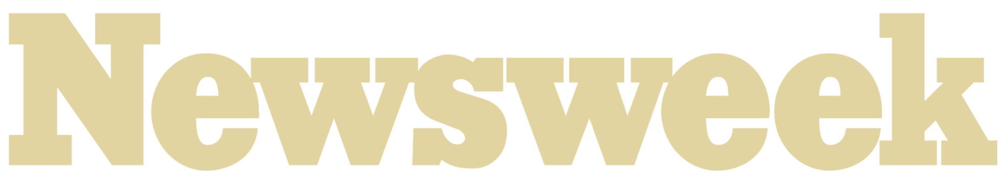 The word 'Newsweek' in large beige letters on a black background.