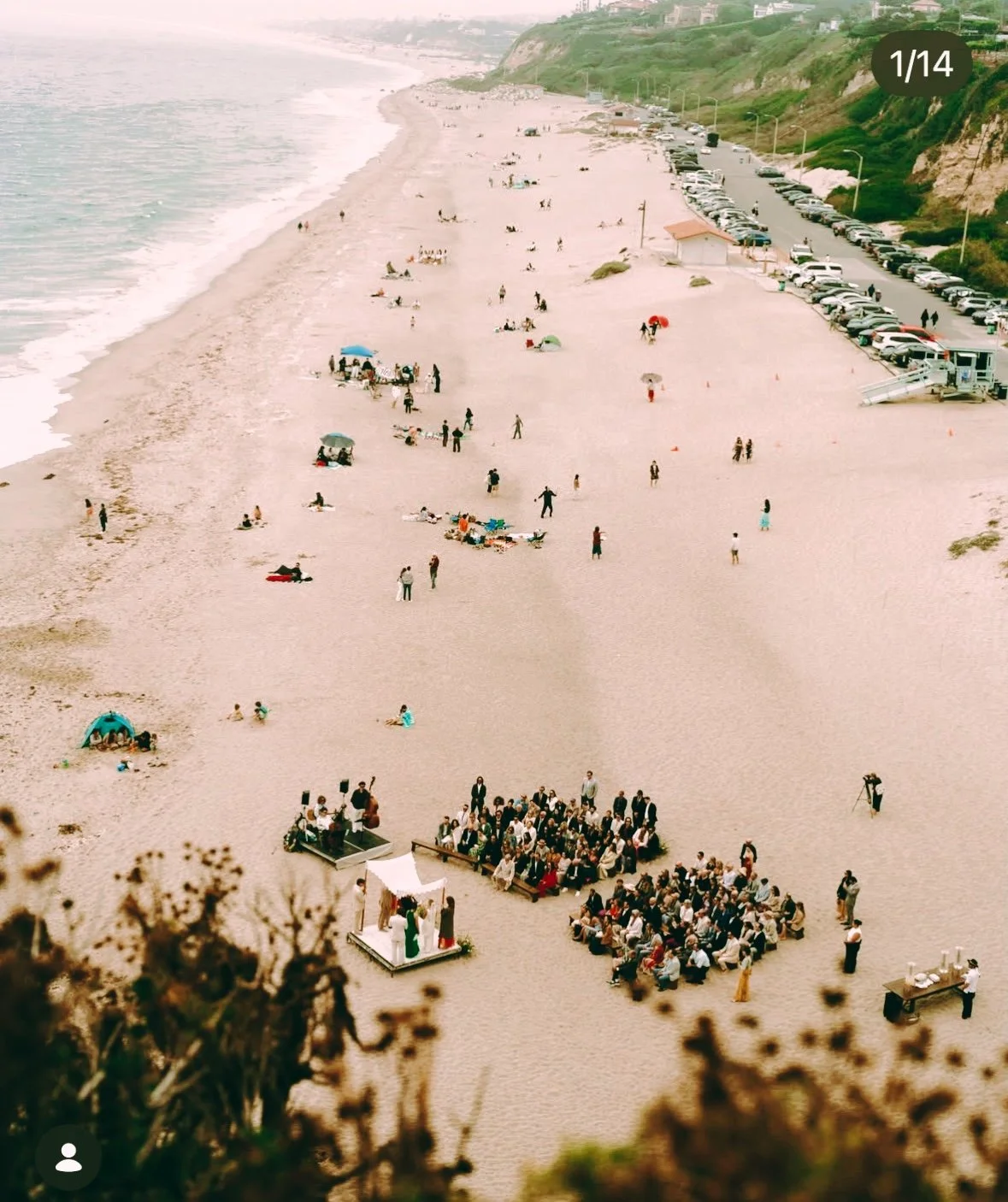 Overhead shot of beach