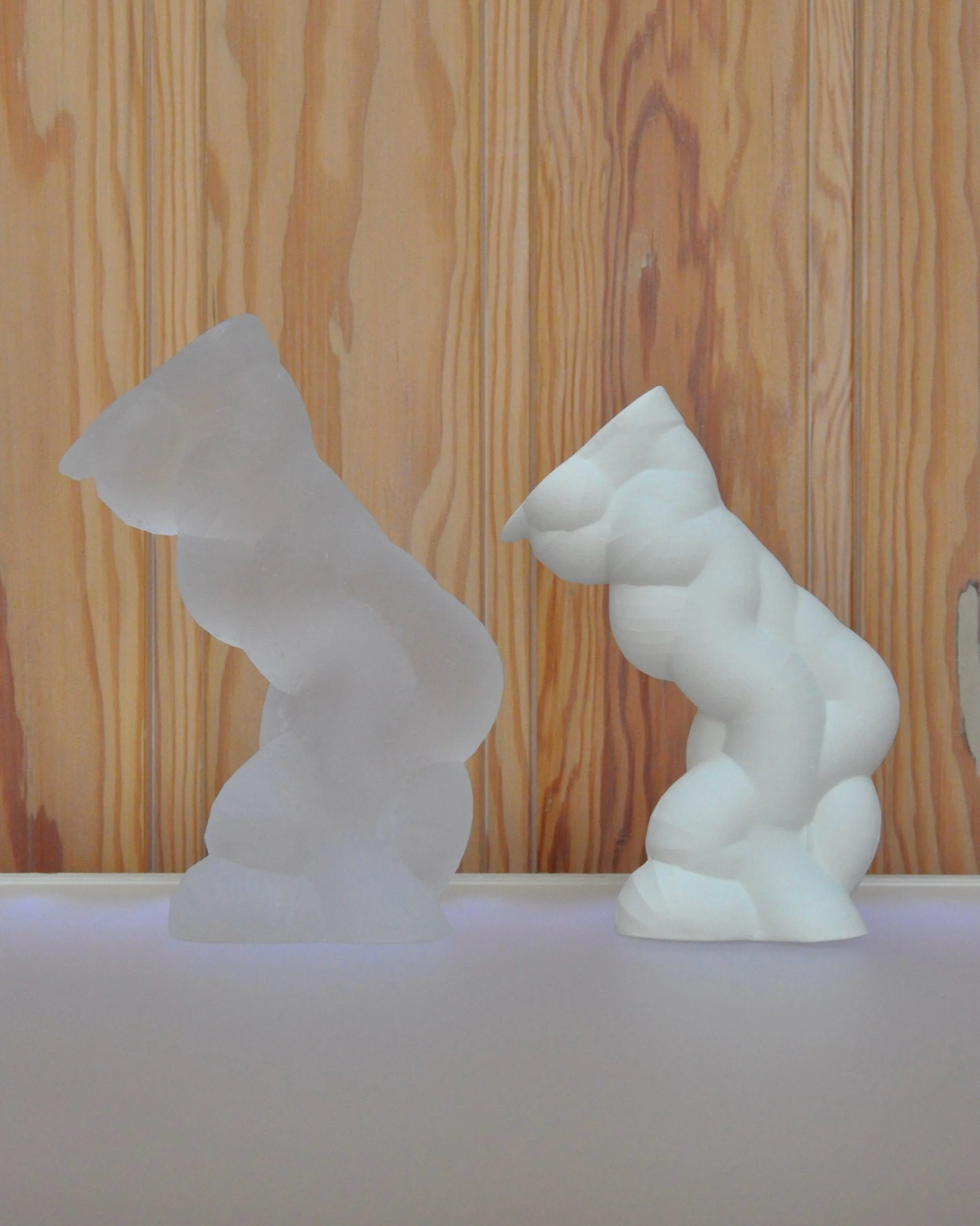 Same form. Different material.

Both glass and porcelain pieces were cast from the same 3D print. They started out the exact same size. They were both fired in a kiln. Yet look at the differences between them.

#porcelain #slipcasting #glass #glassca