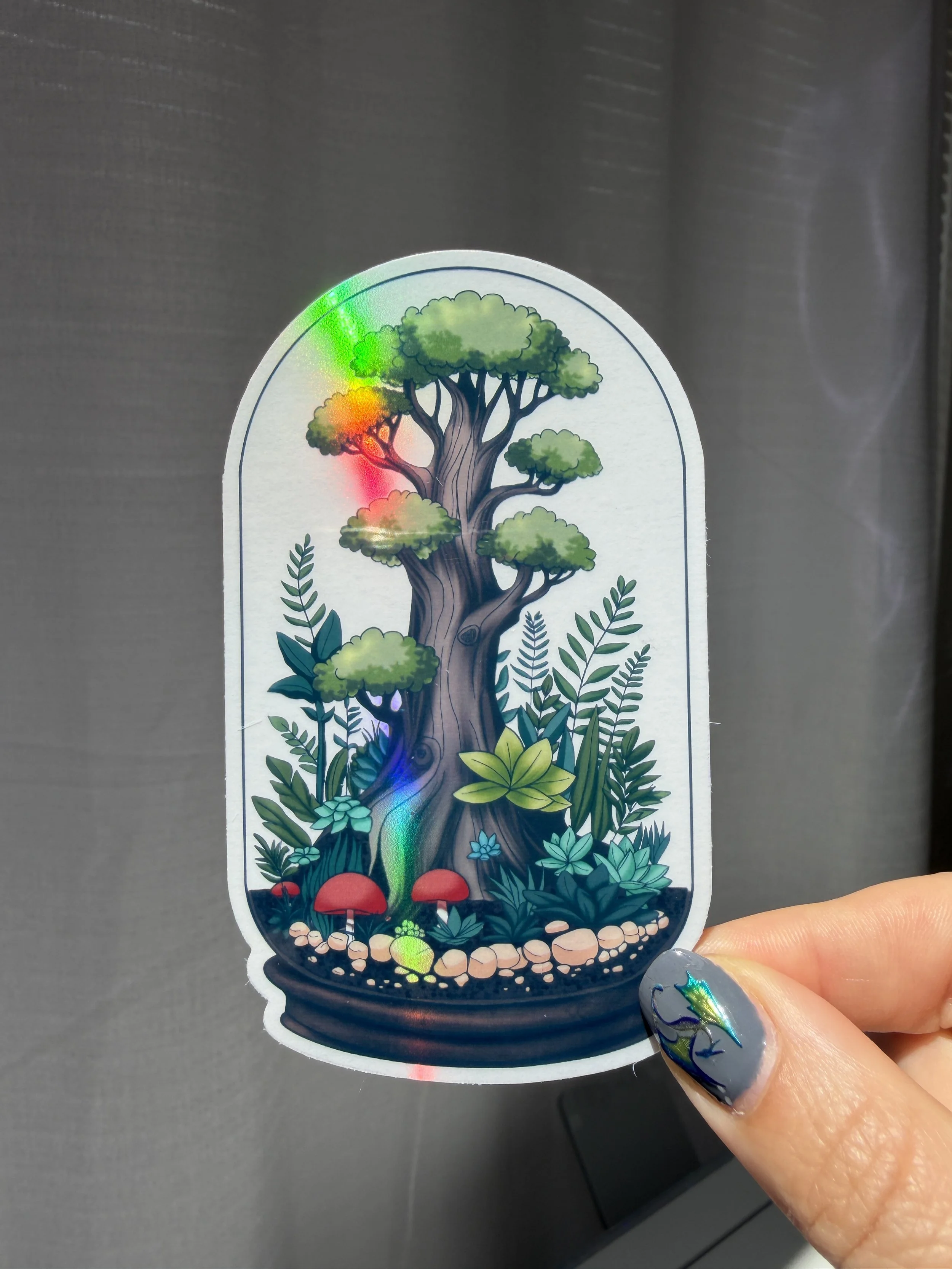 Bonsai Terrarium Transparent Holo Sticker